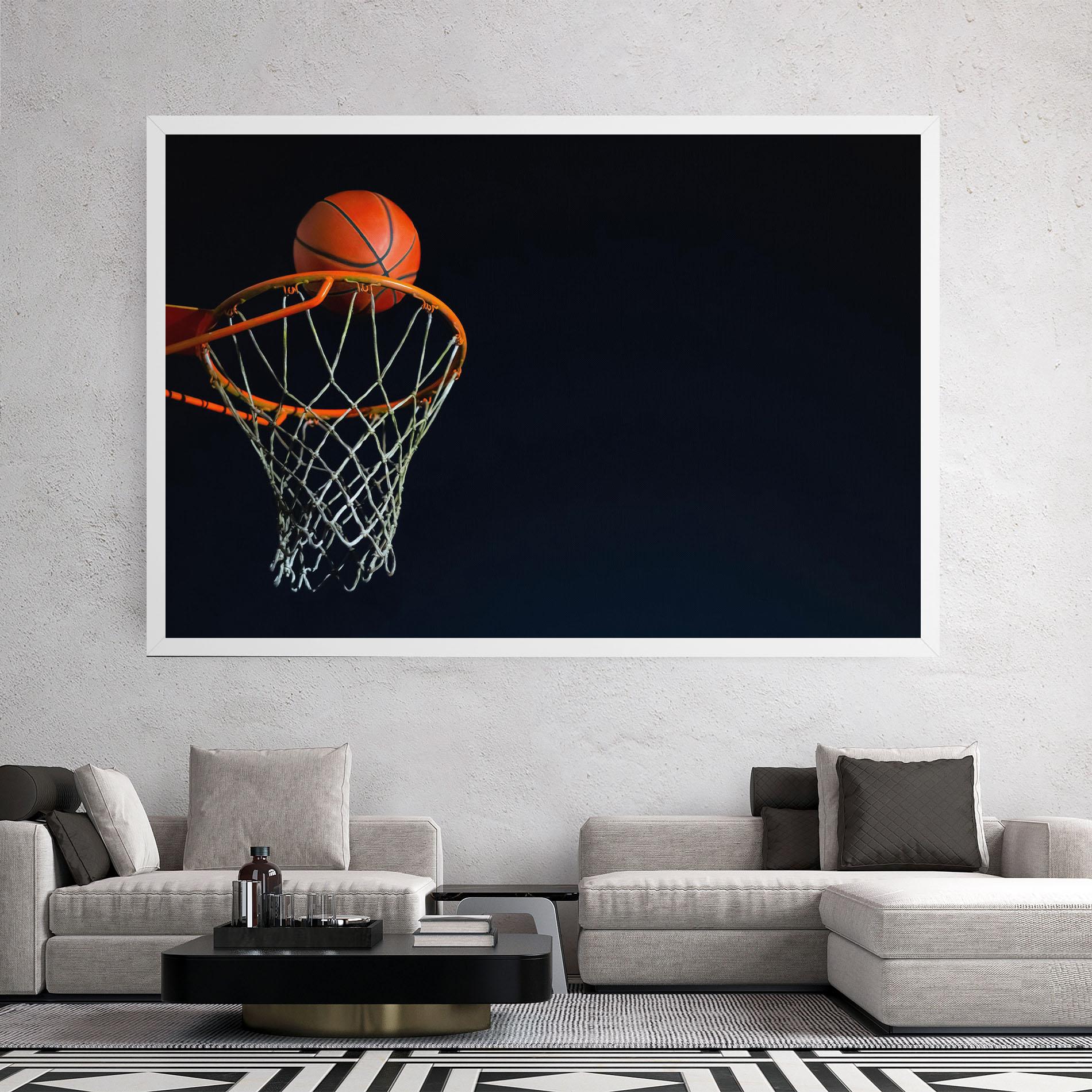Tablou Canvas Basketball Hoop On Black mockup 2