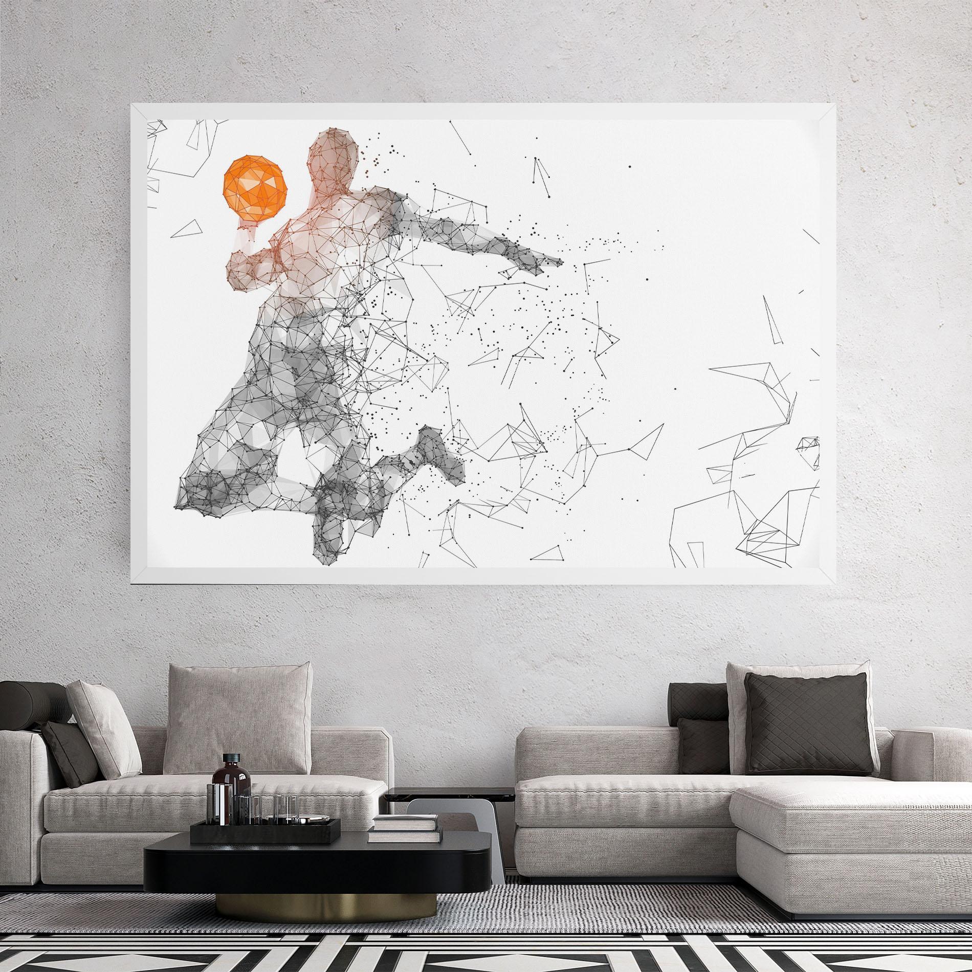 Tablou Canvas Orange Line Basket mockup 2