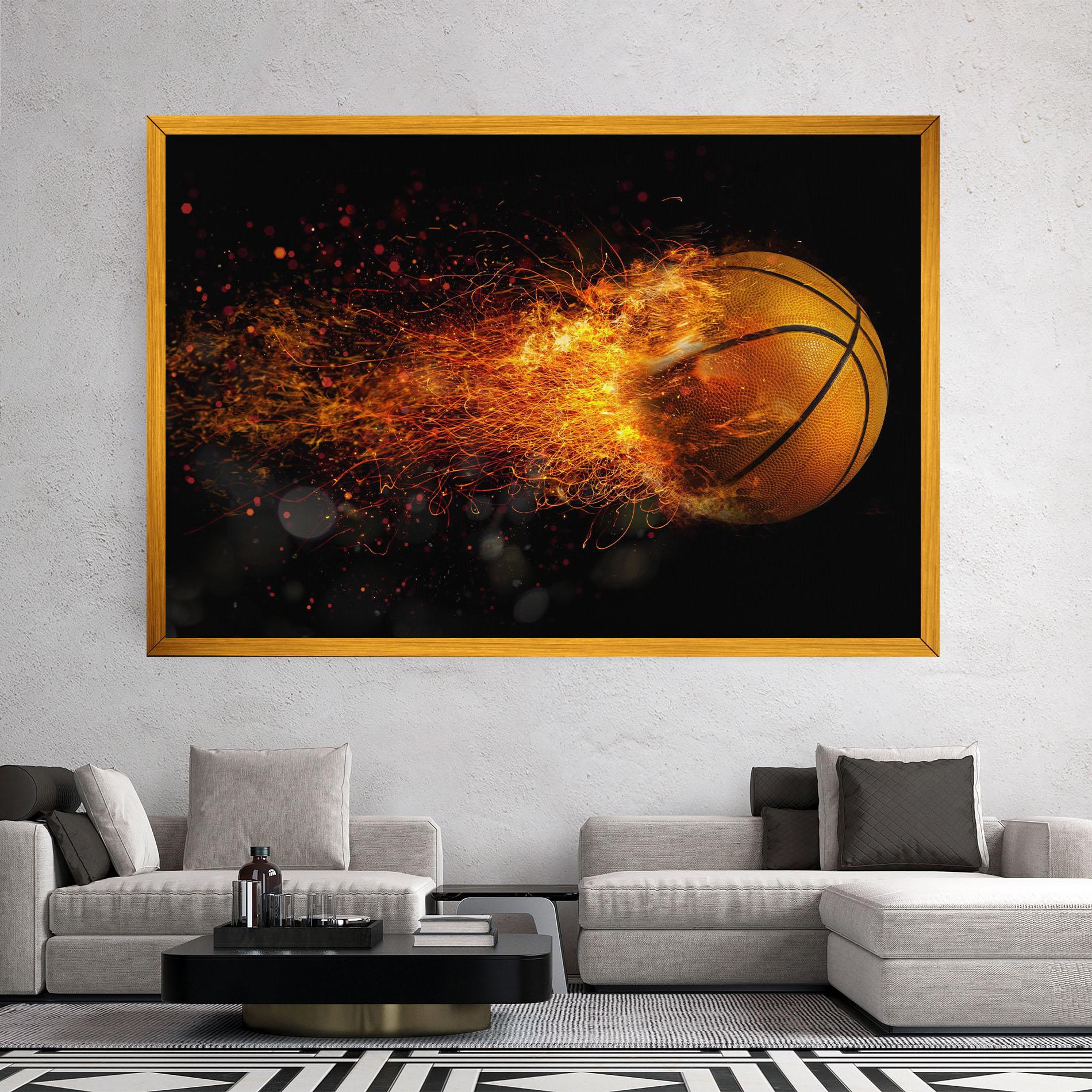 Tablou Canvas Basket Ball Flame mockup 2