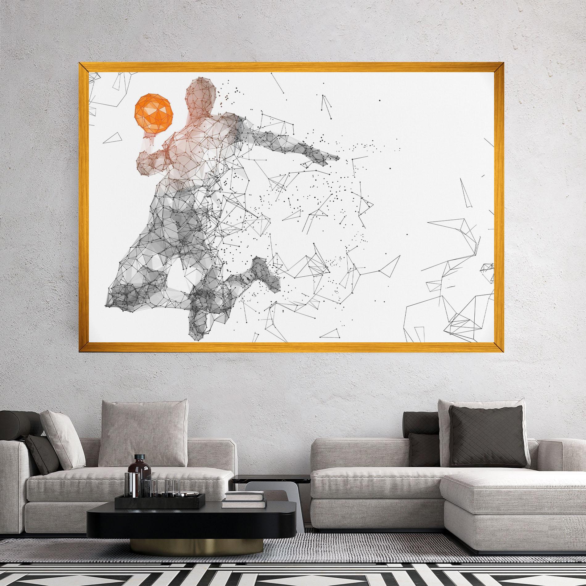 Tablou Canvas Orange Line Basket mockup 2