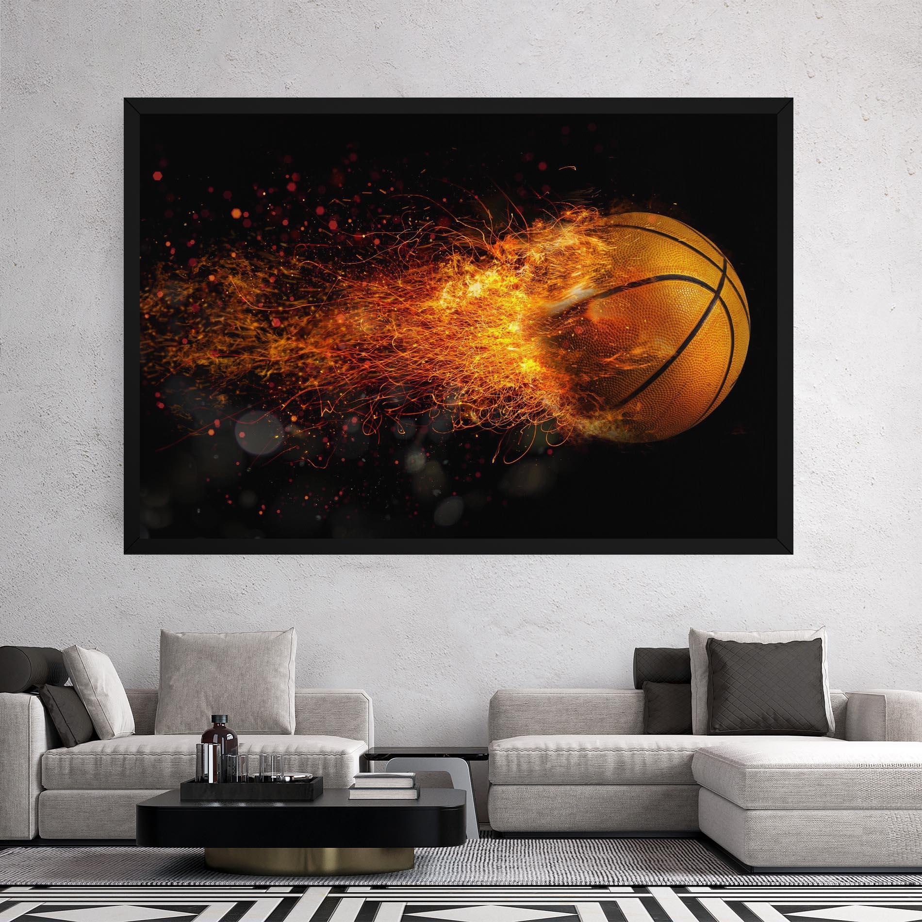 Tablou Canvas Basket Ball Flame mockup 2