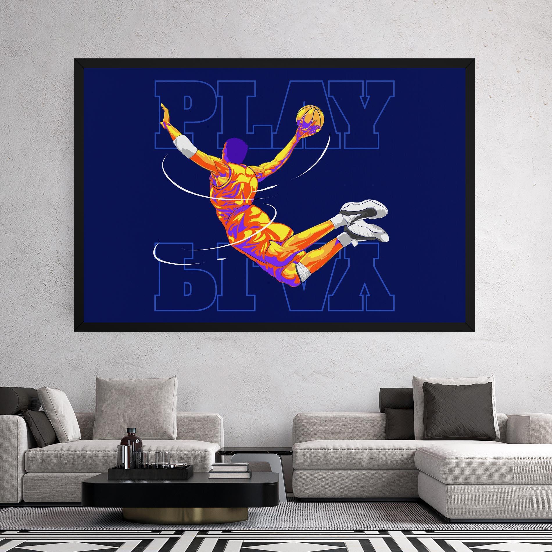 Tablou Canvas Basketball Blue mockup 2