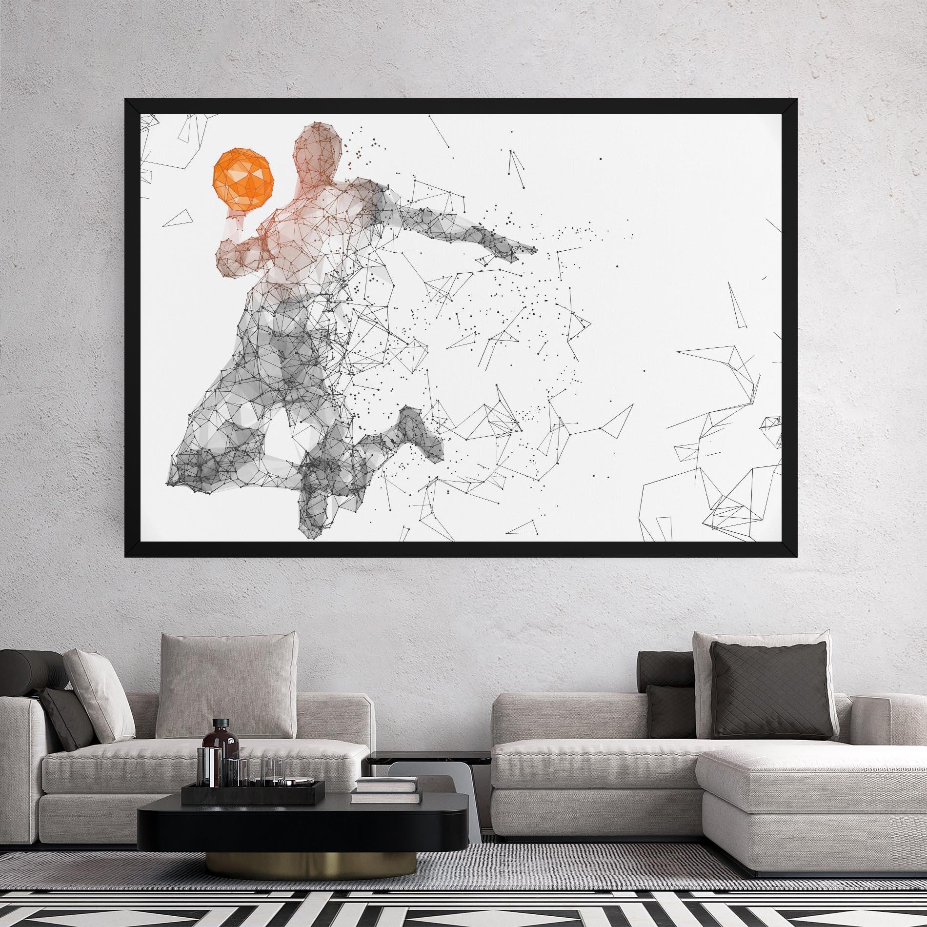 Tablou Canvas Orange Line Basket mockup 2