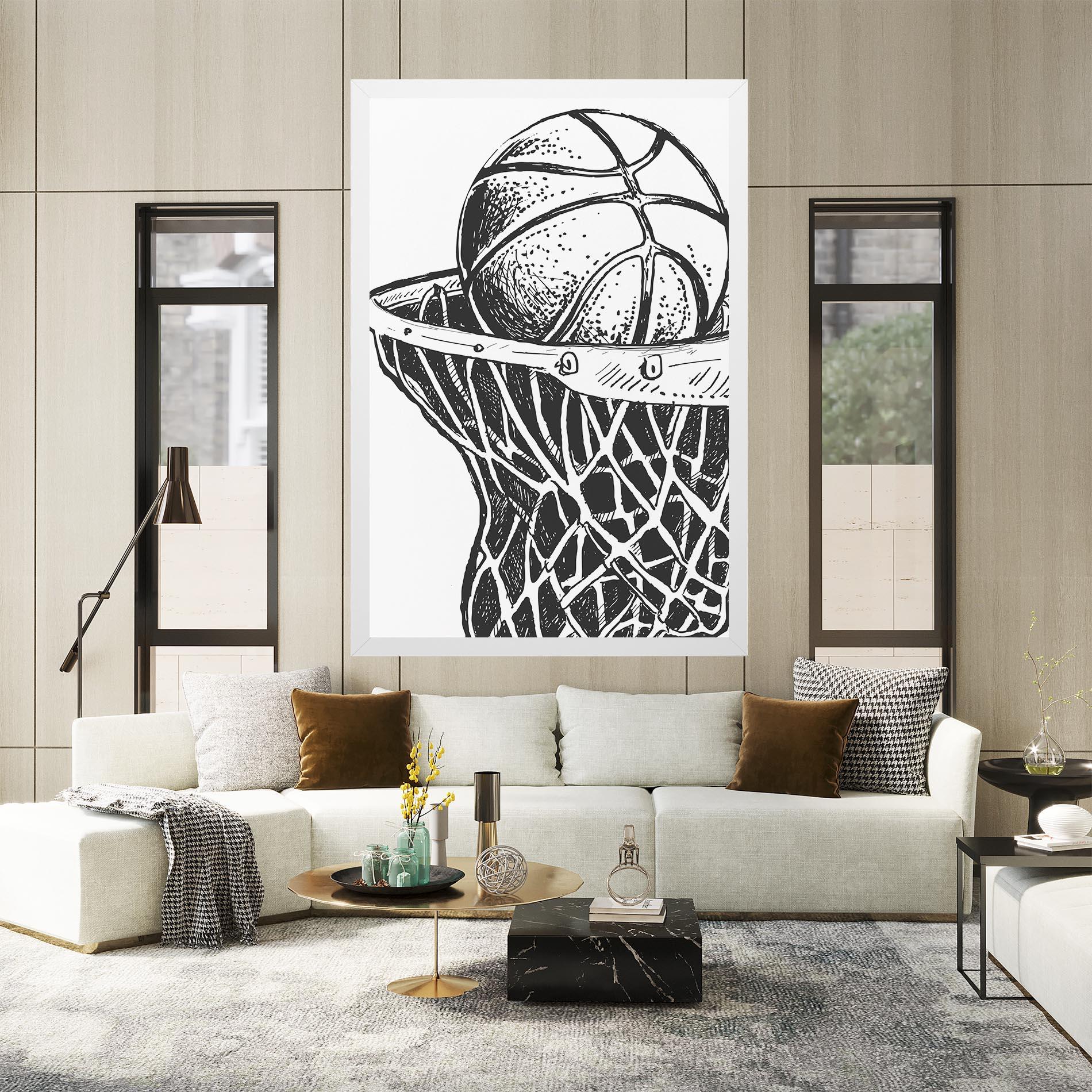 Tablou Canvas Basketball Grey Hoop mockup 2