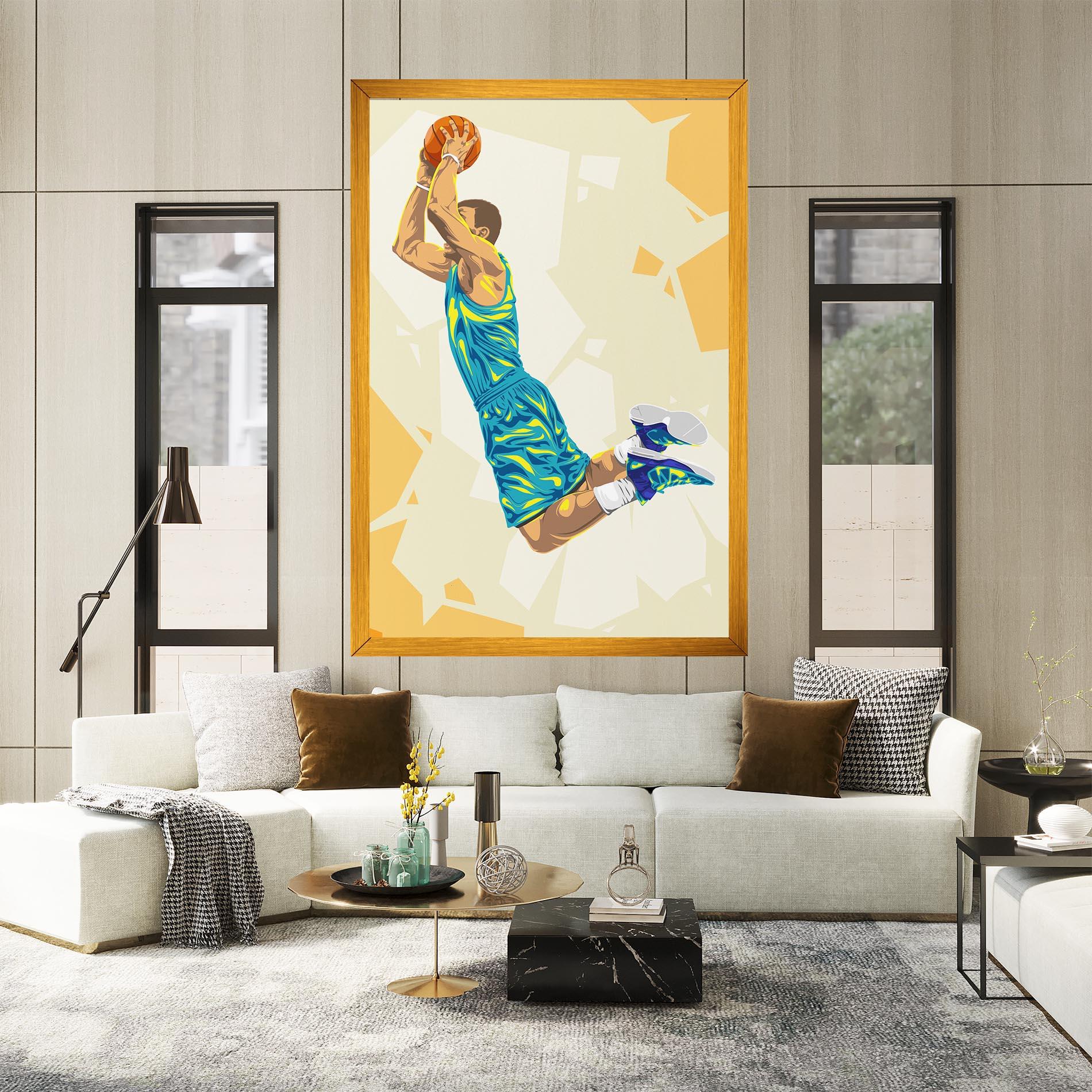 Tablou Canvas Basketball Dunk Pose mockup 2
