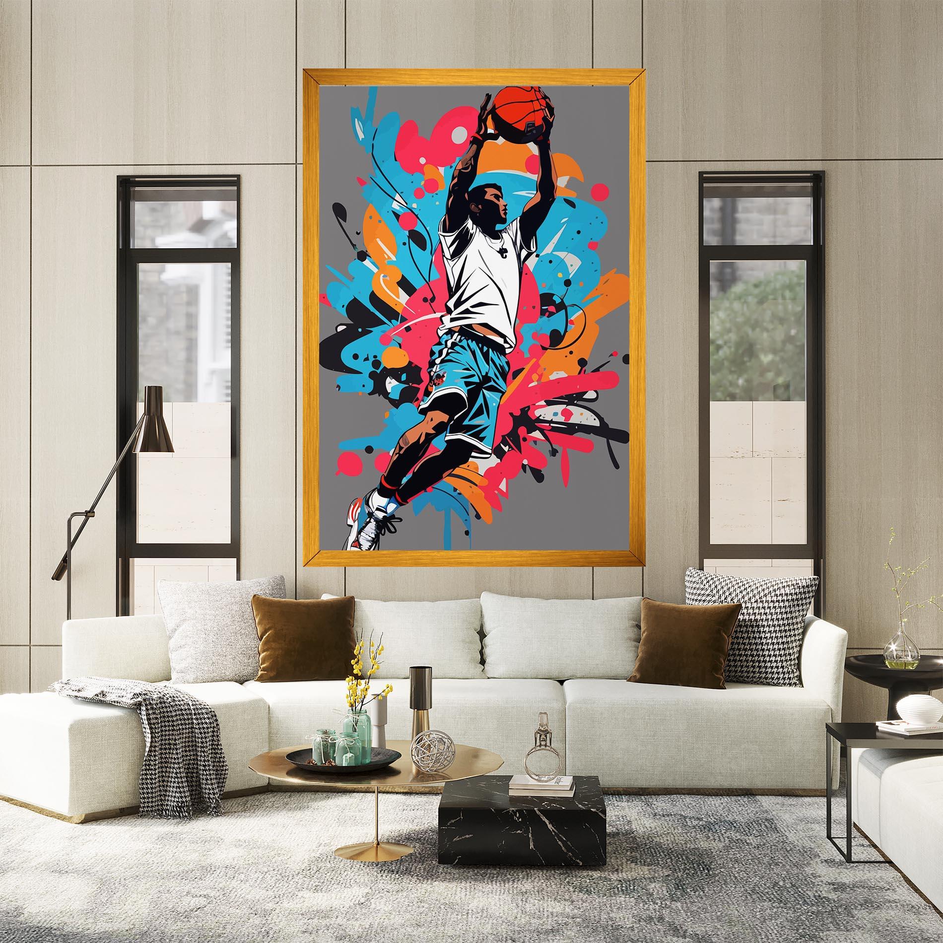 Tablou Canvas Blue Red Basket mockup 2