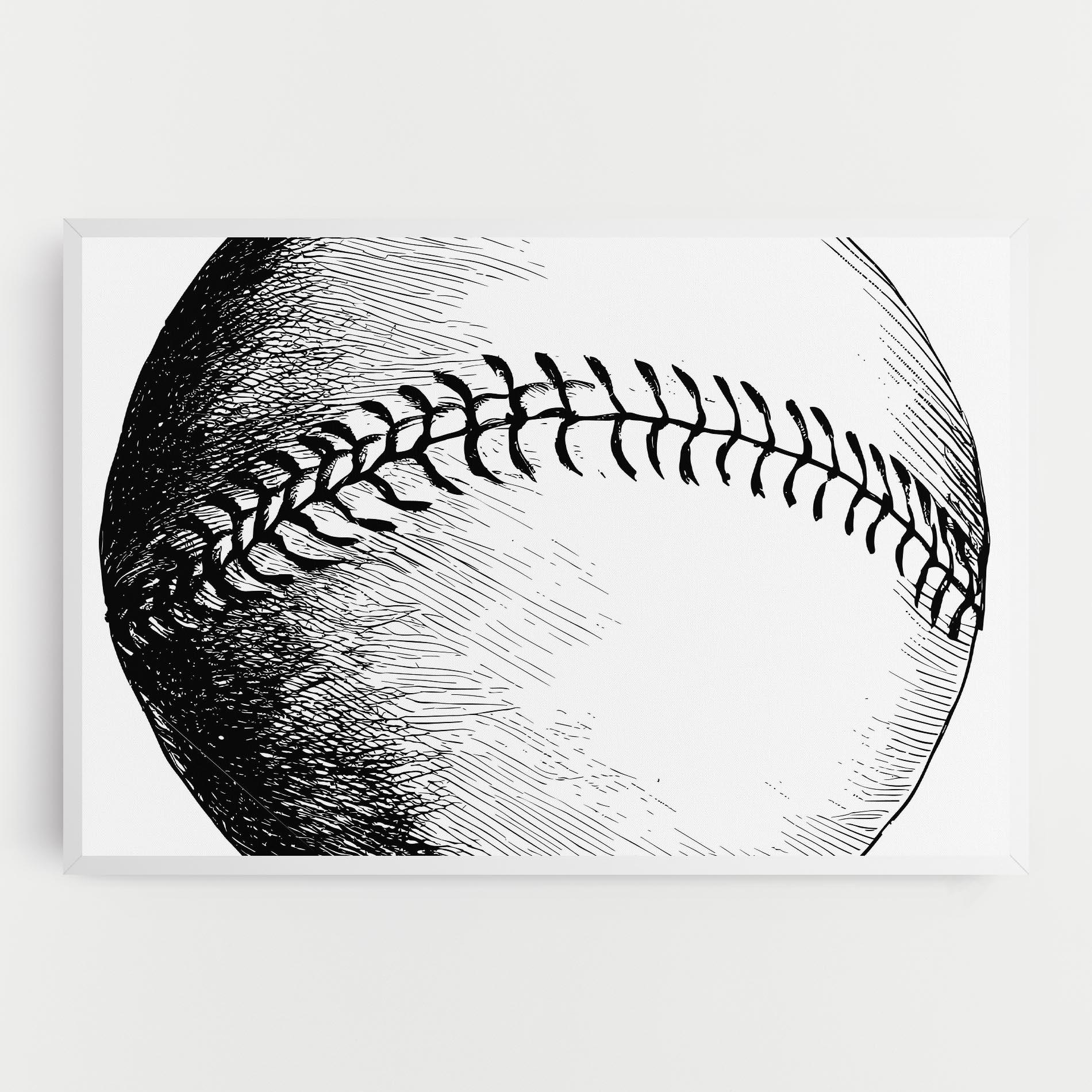 Tablou Canvas Baseball Black Line mockup 0