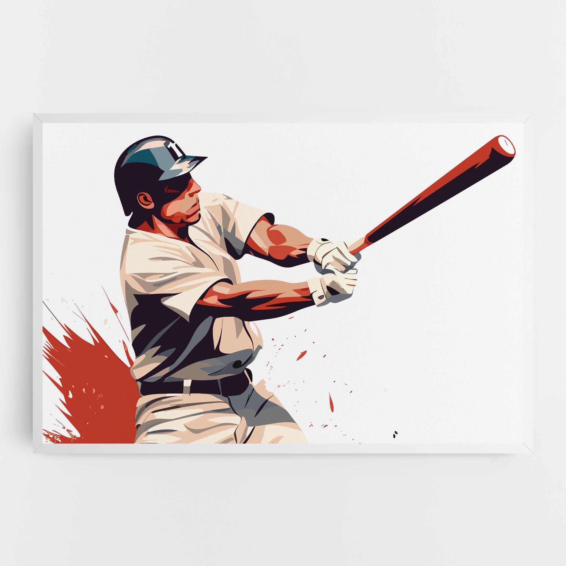 Tablou Canvas Baseball Red Art mockup 0