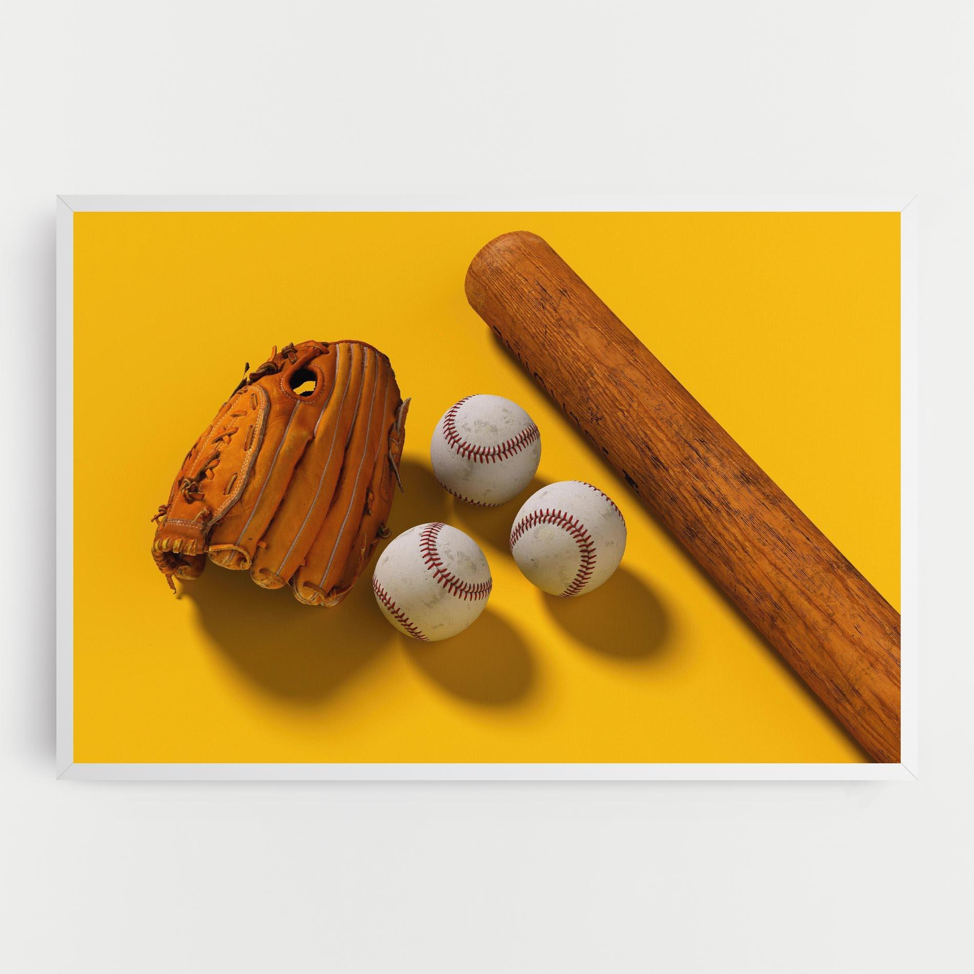 Tablou Canvas Baseball Set On Yellow mockup 0