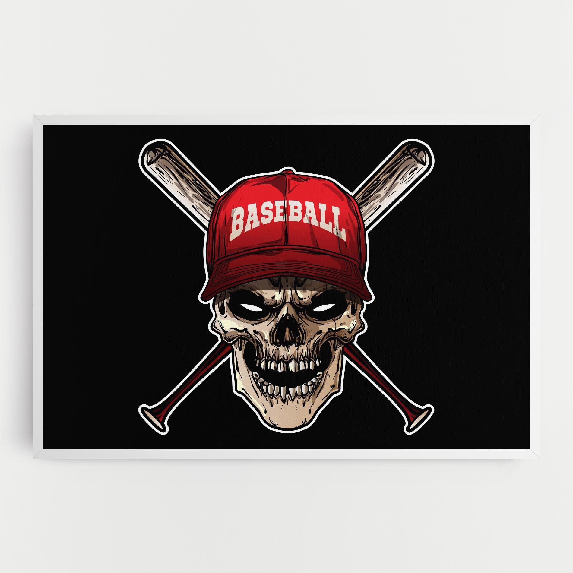 Tablou Canvas Baseball Skull mockup 0