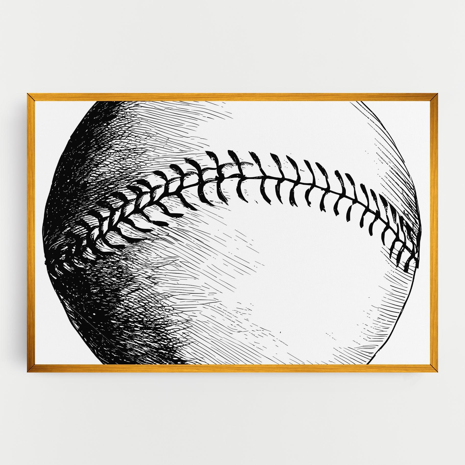 Tablou Canvas Baseball Black Line mockup 0