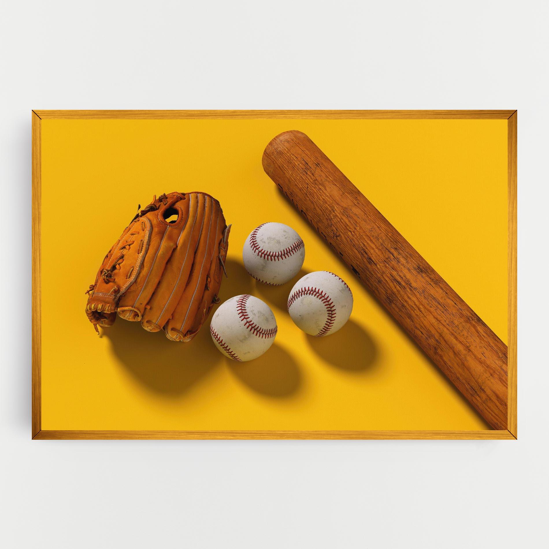 Tablou Canvas Baseball Set On Yellow mockup 0