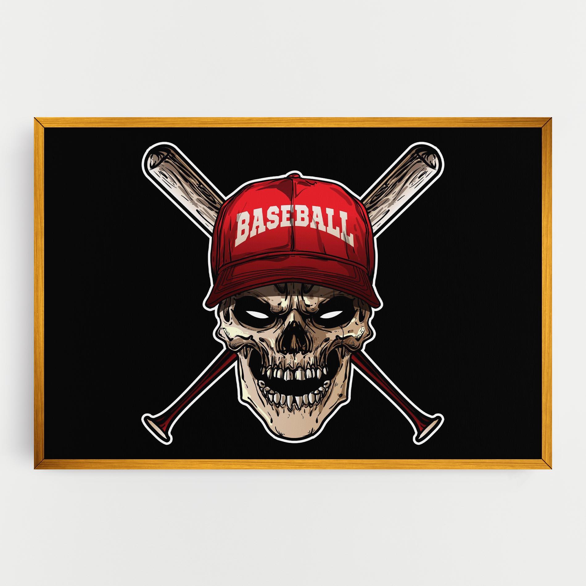 Tablou Canvas Baseball Skull mockup 0