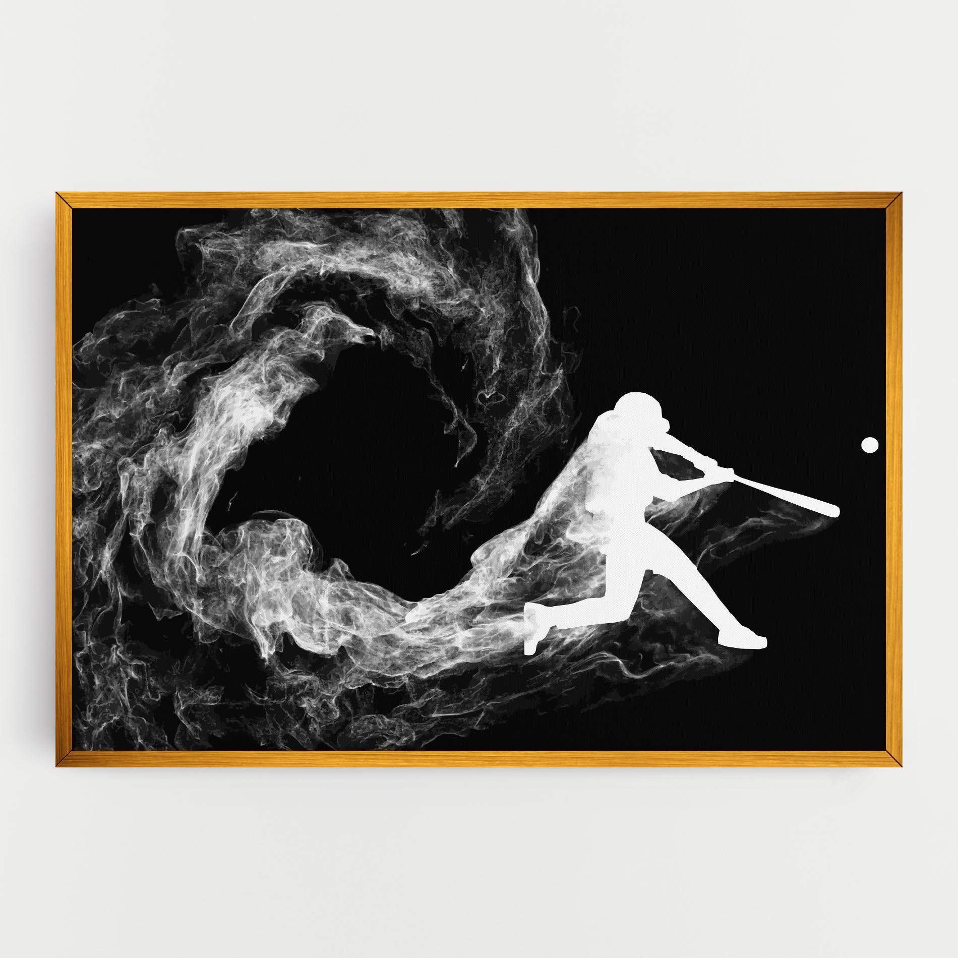 Tablou Canvas Baseball Smoke mockup 0