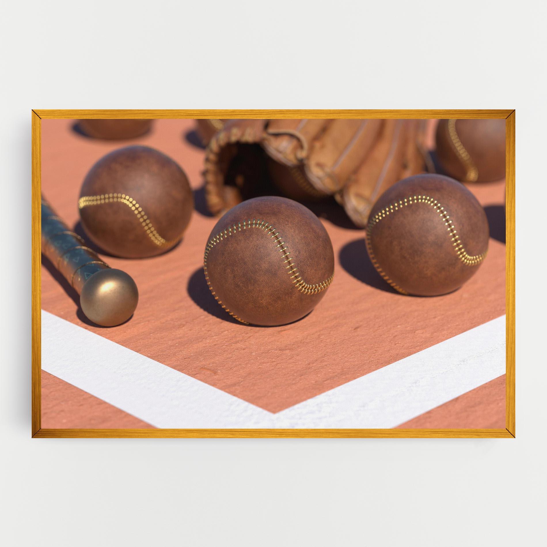 Tablou Canvas Brown Baseball Ball mockup 0