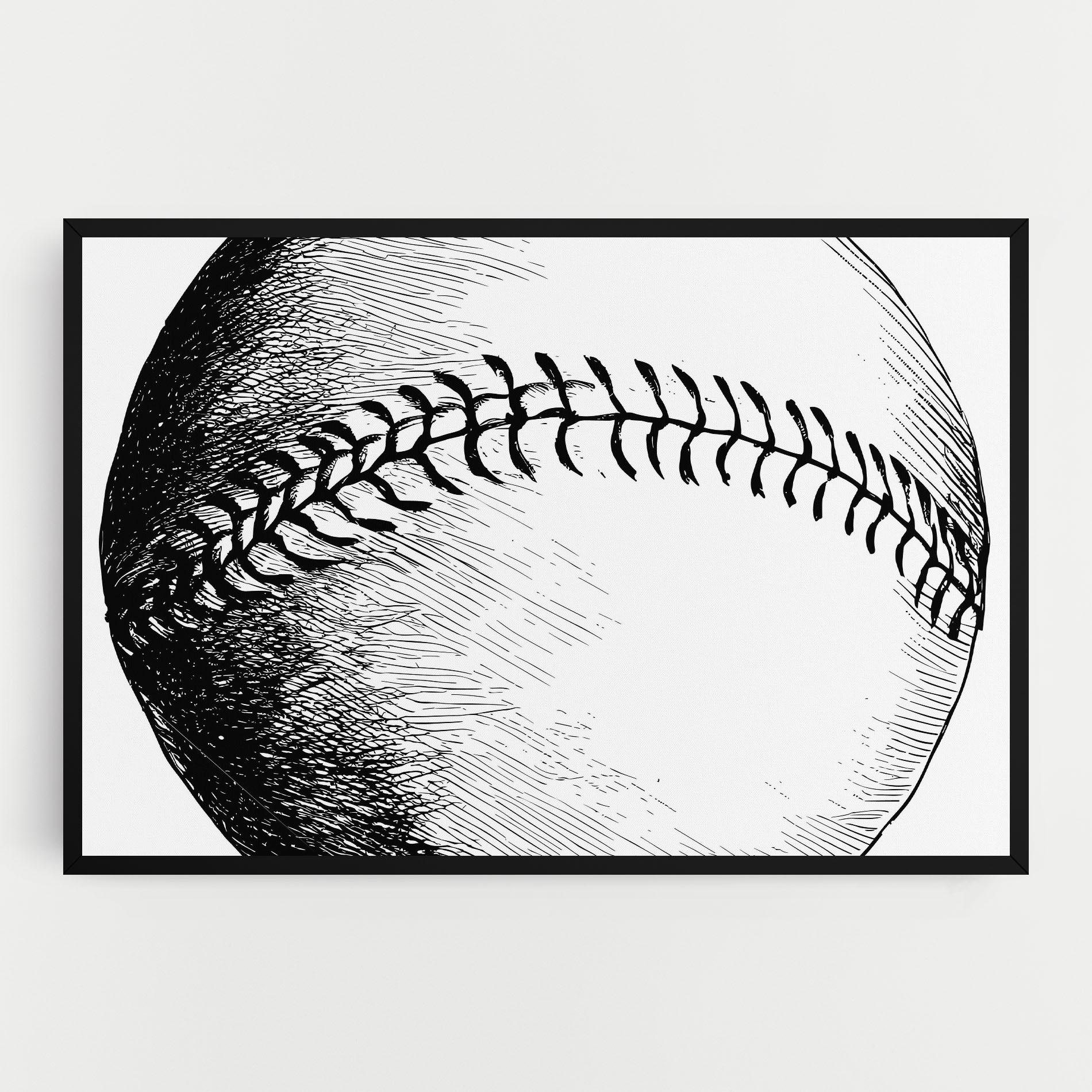 Tablou Canvas Baseball Black Line mockup 0