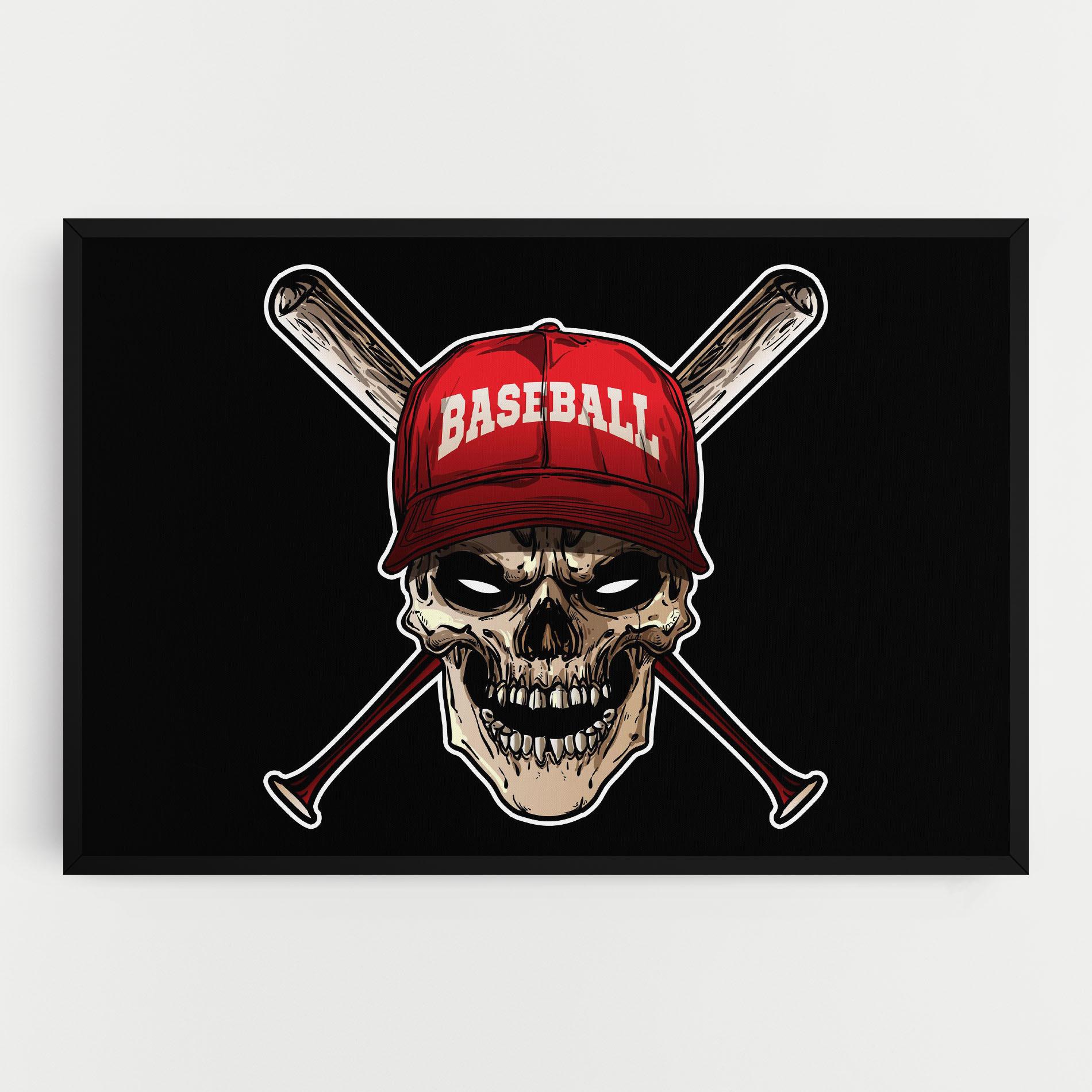 Tablou Canvas Baseball Skull mockup 0