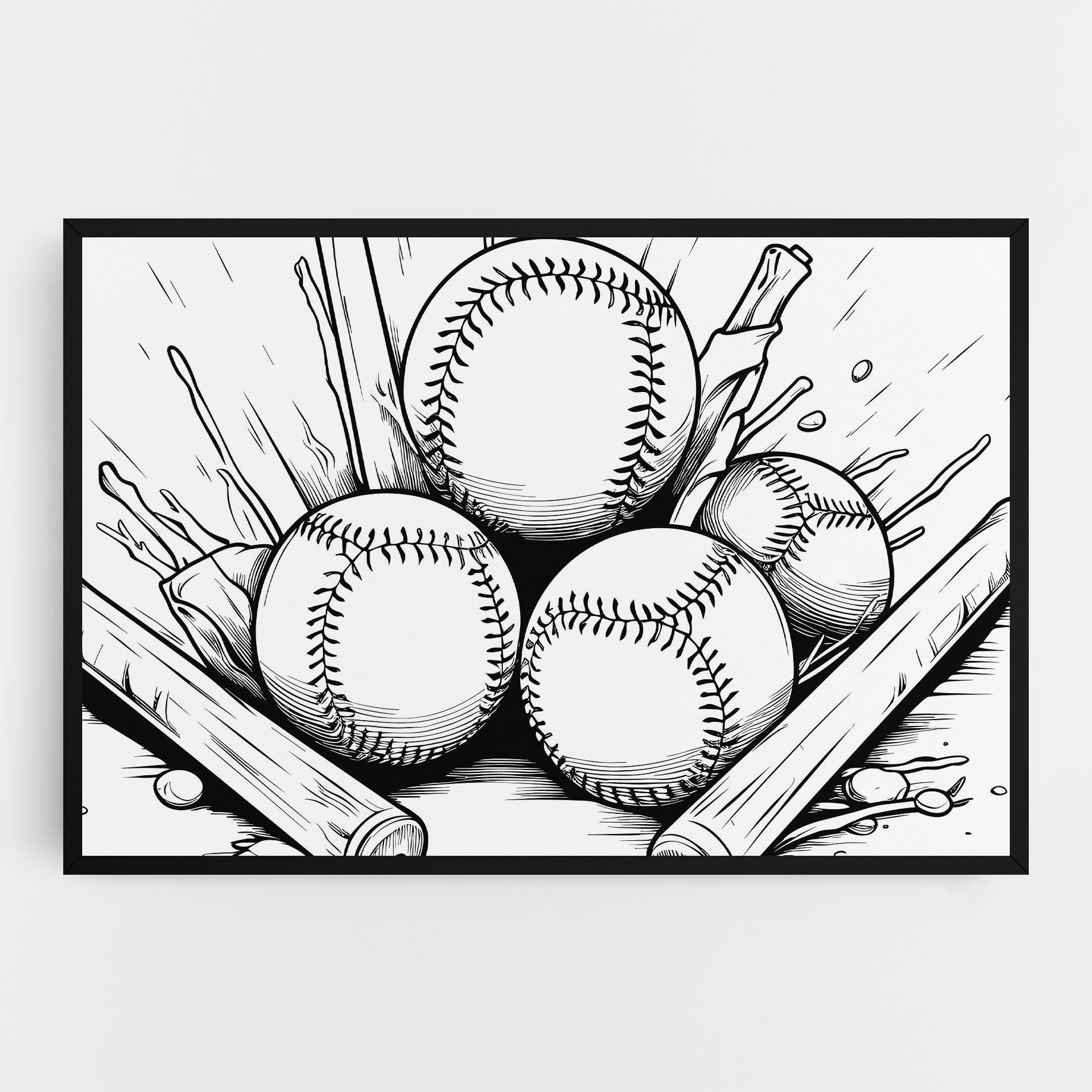 Tablou Canvas Big Baseball Ball mockup 0