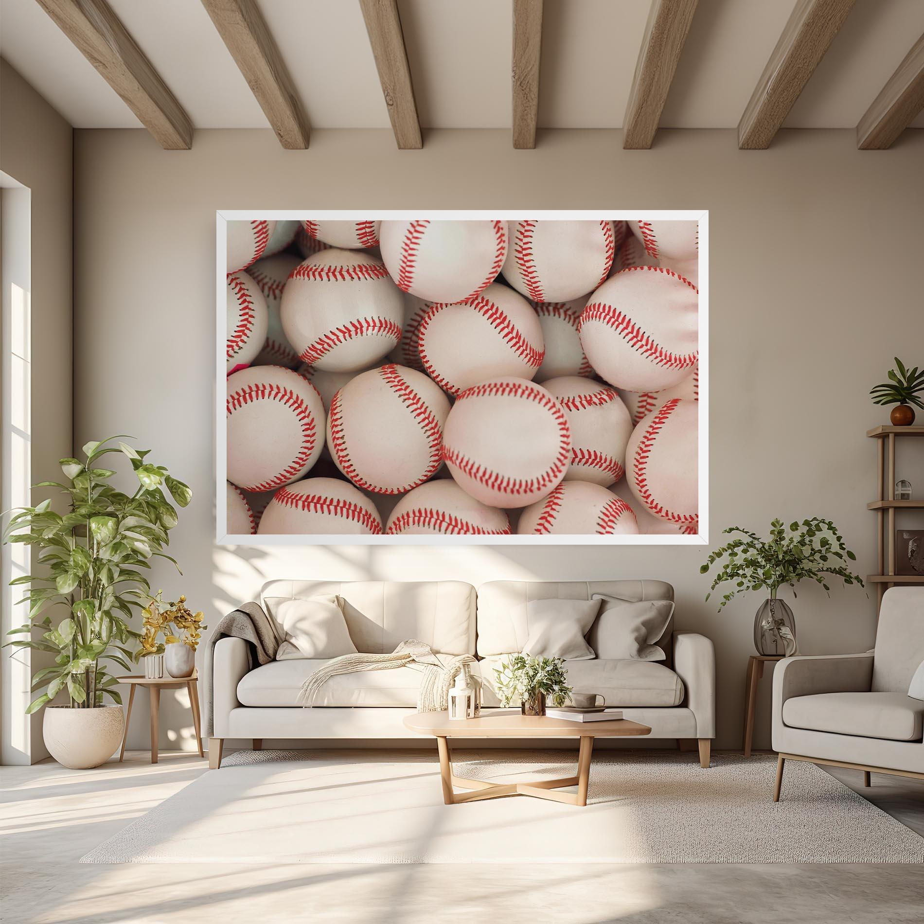 Tablou Canvas Baseball Balls Stack mockup 6