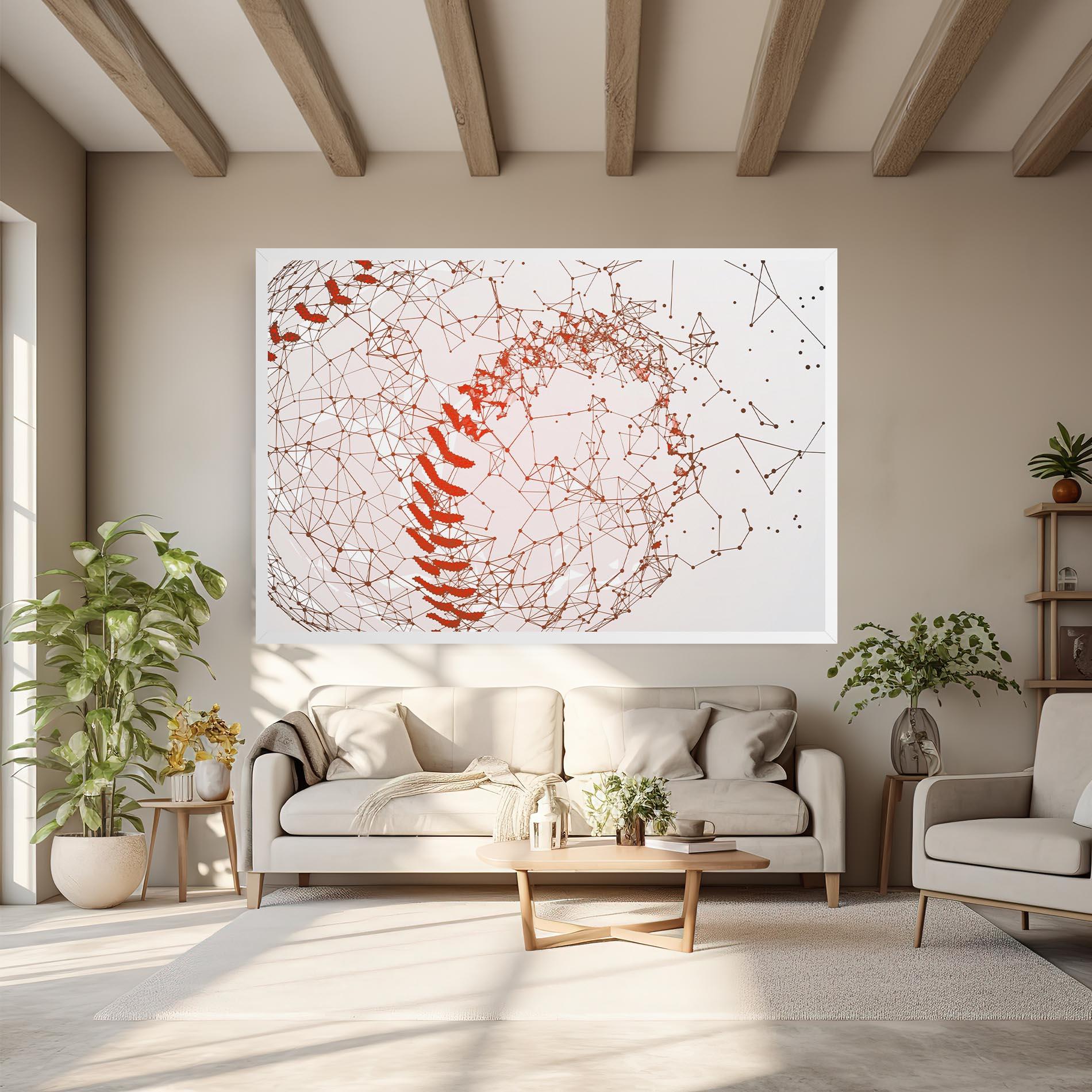 Tablou Canvas Baseball Line Art mockup 6