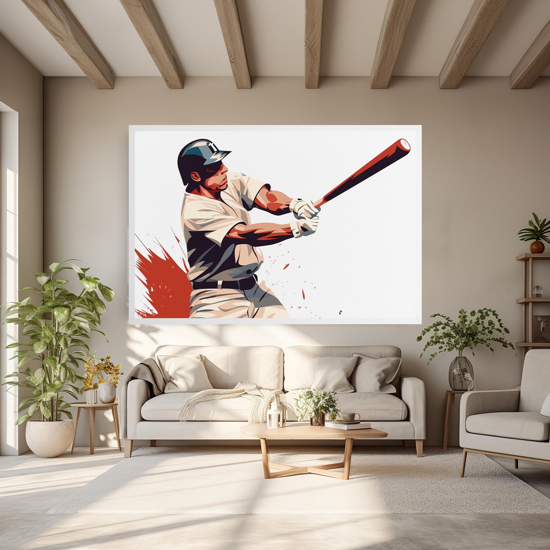 Tablou Canvas Baseball Red Art mockup 6