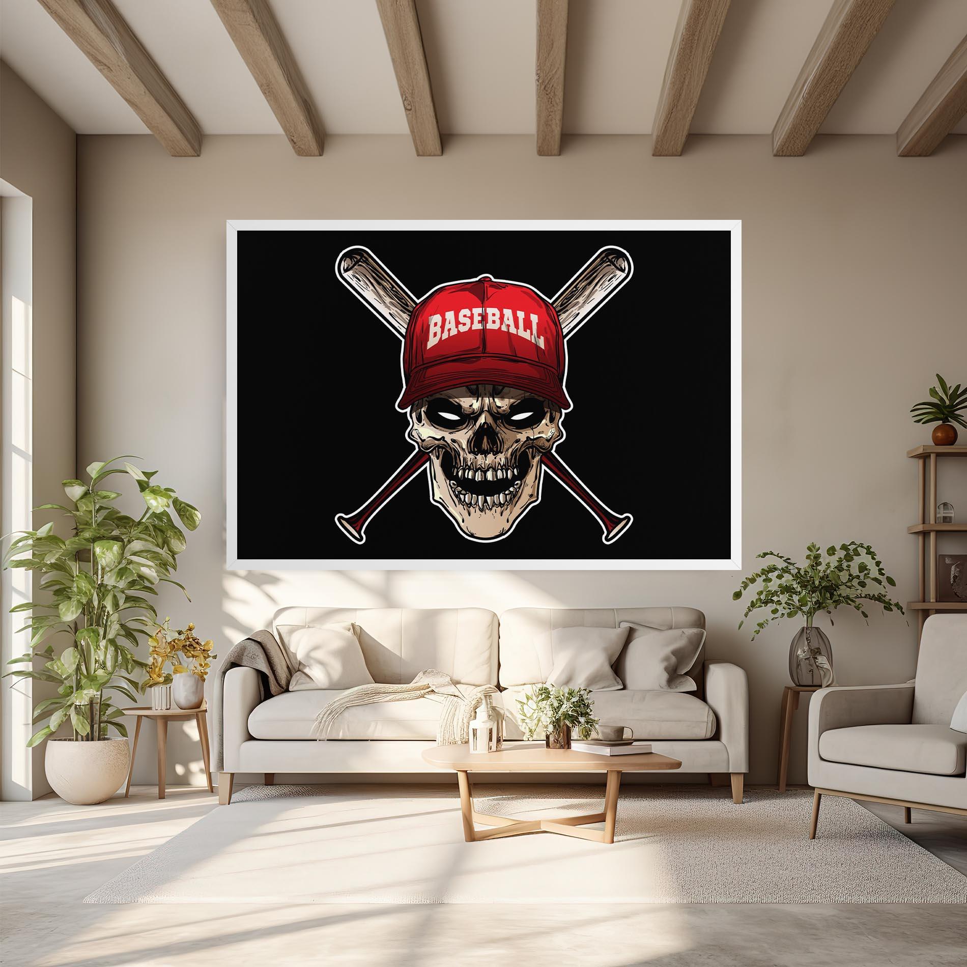 Tablou Canvas Baseball Skull mockup 6