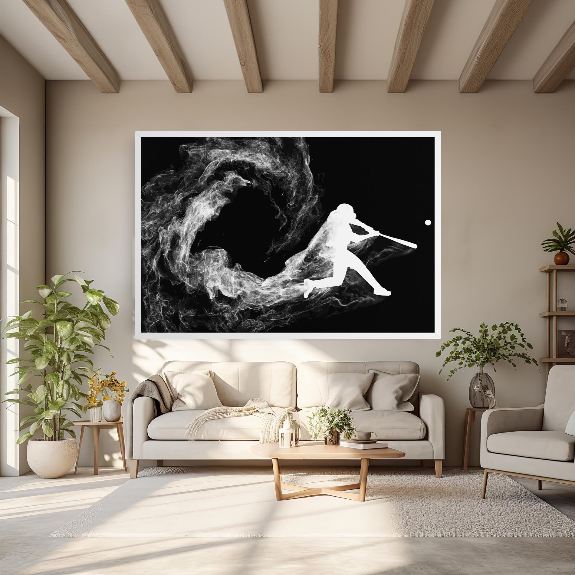 Tablou Canvas Baseball Smoke mockup 6