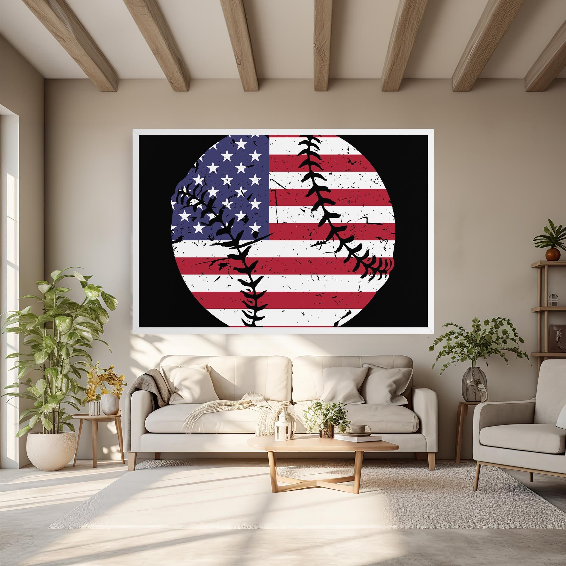 Tablou Canvas Baseball Usa mockup 6
