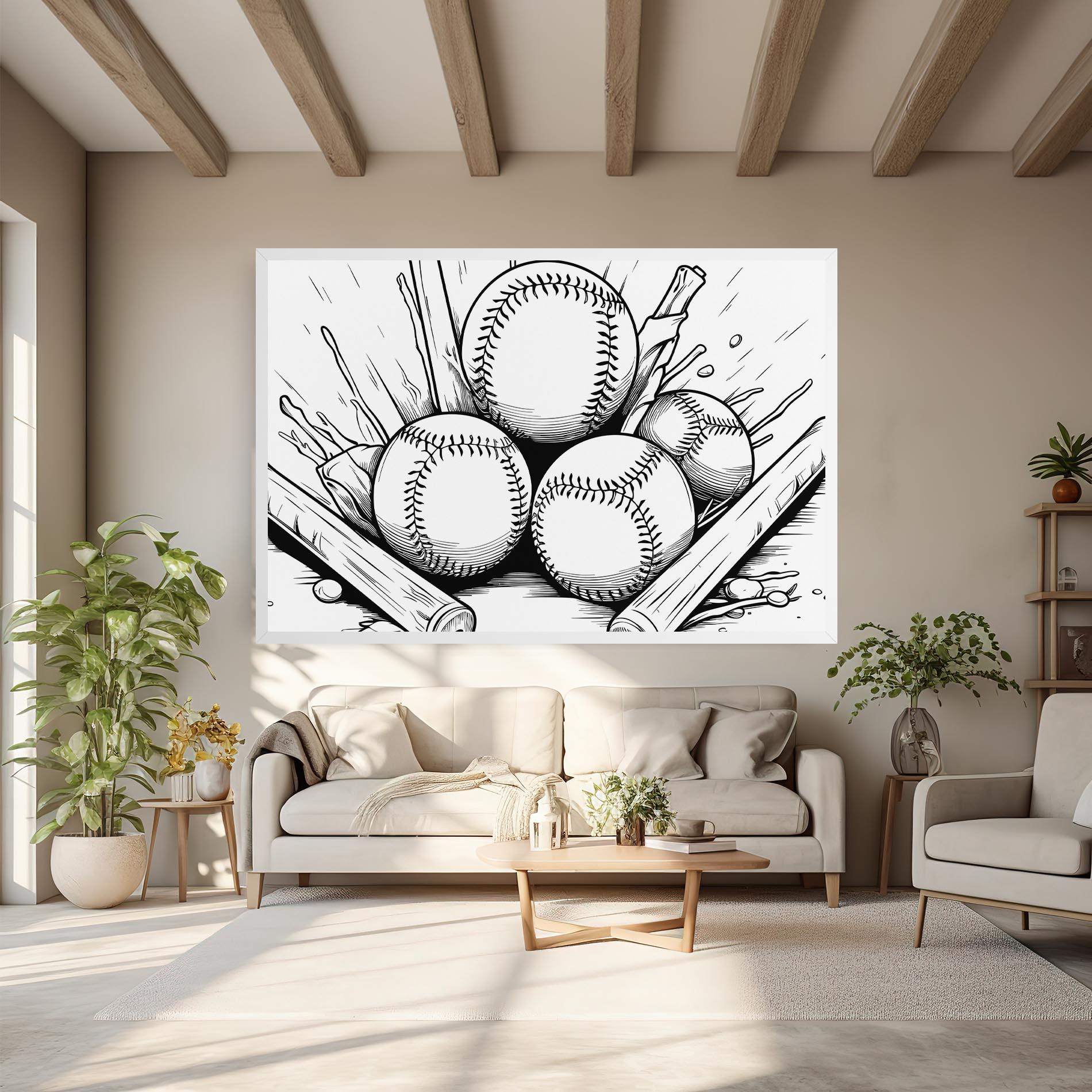 Tablou Canvas Big Baseball Ball mockup 6