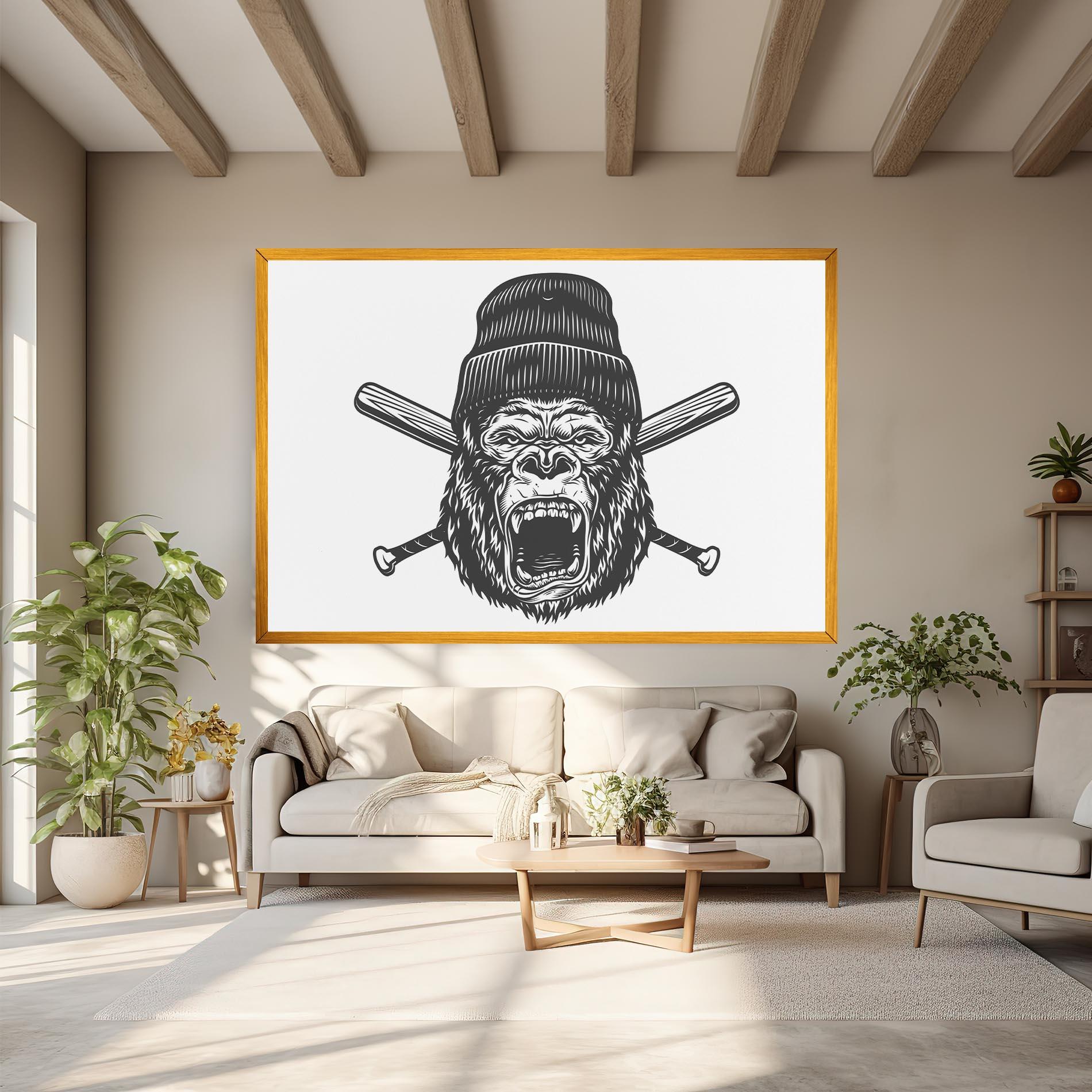 Tablou Canvas Baseball Gorilla mockup 6
