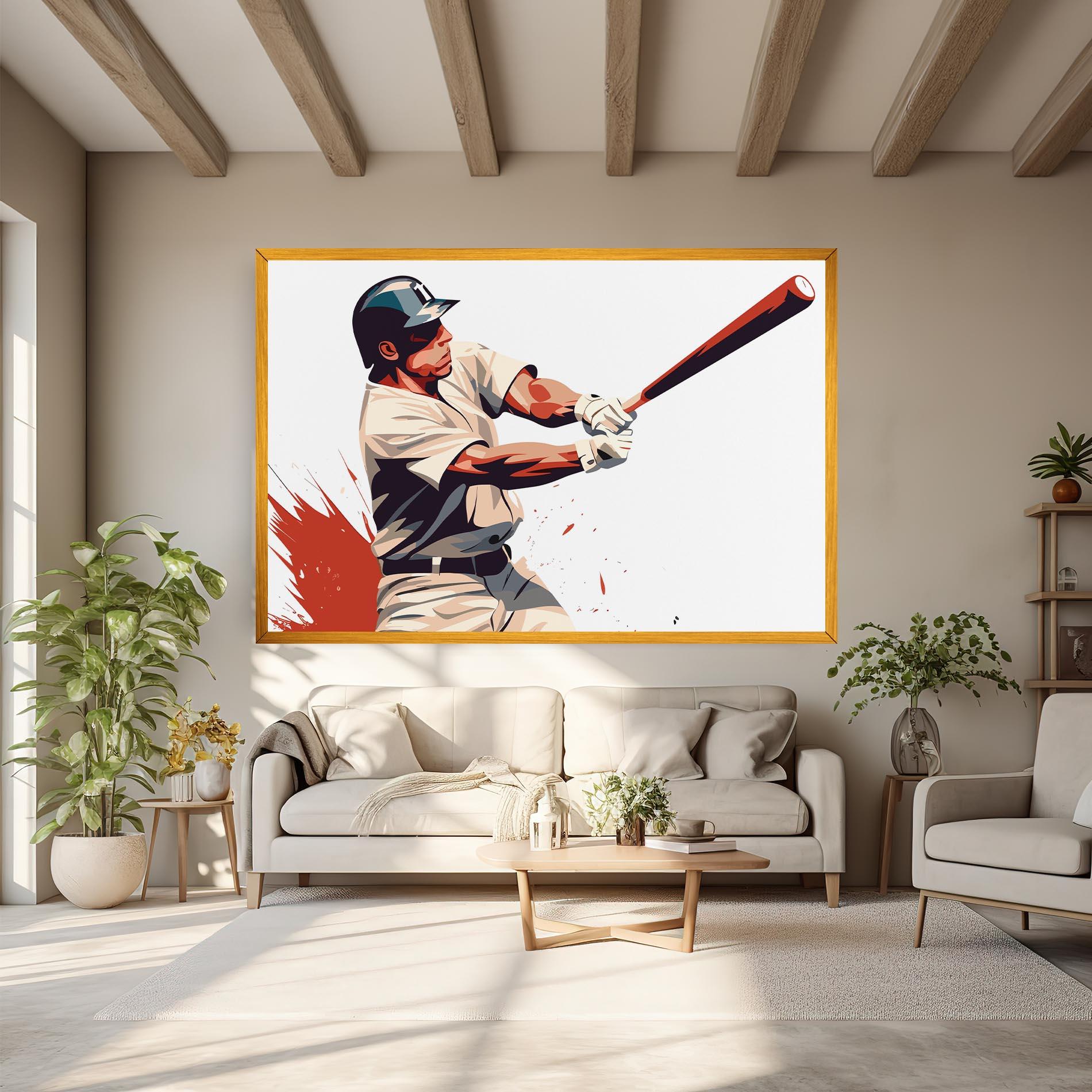 Tablou Canvas Baseball Red Art mockup 6