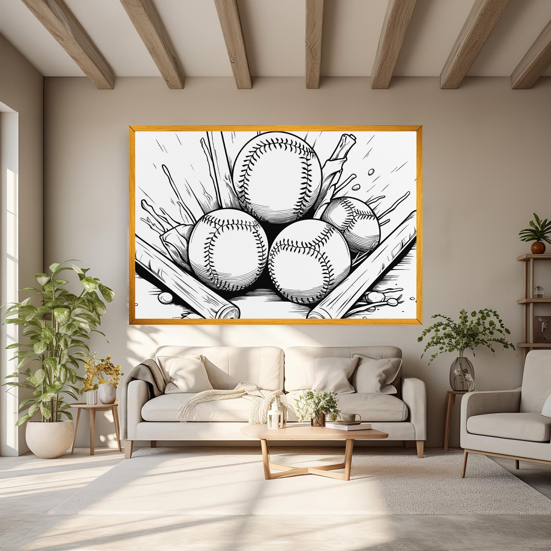 Tablou Canvas Big Baseball Ball mockup 6