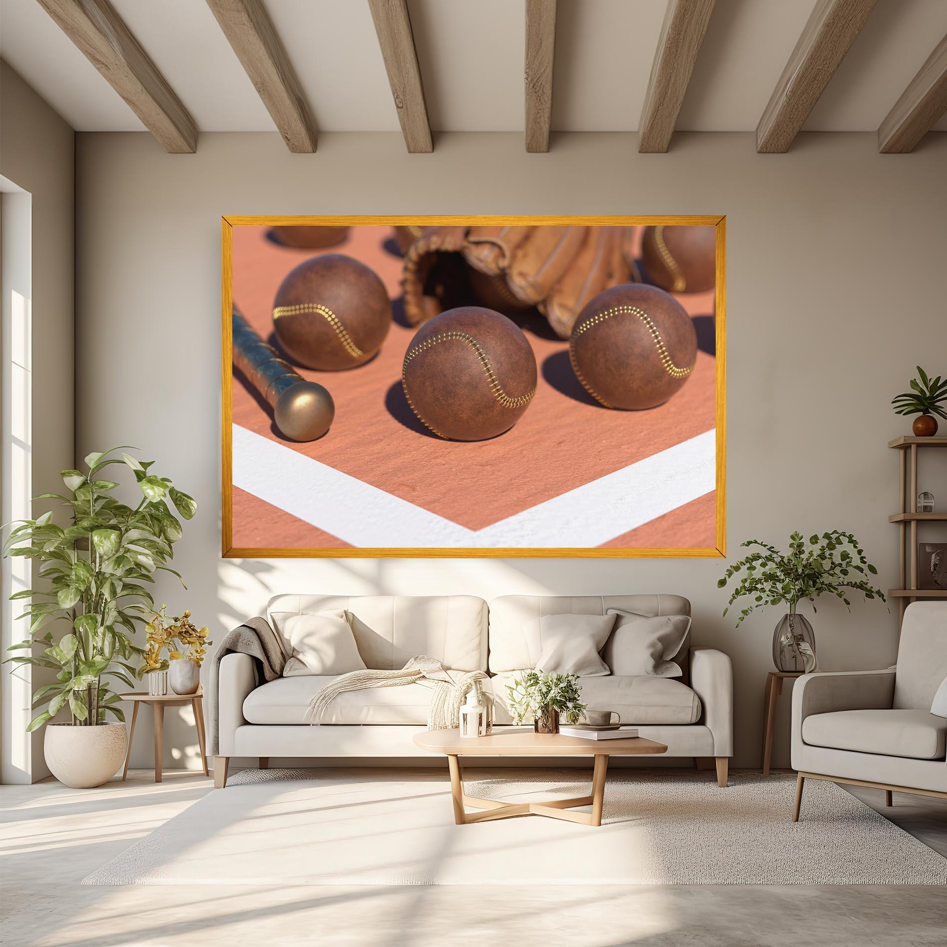 Tablou Canvas Brown Baseball Ball mockup 6