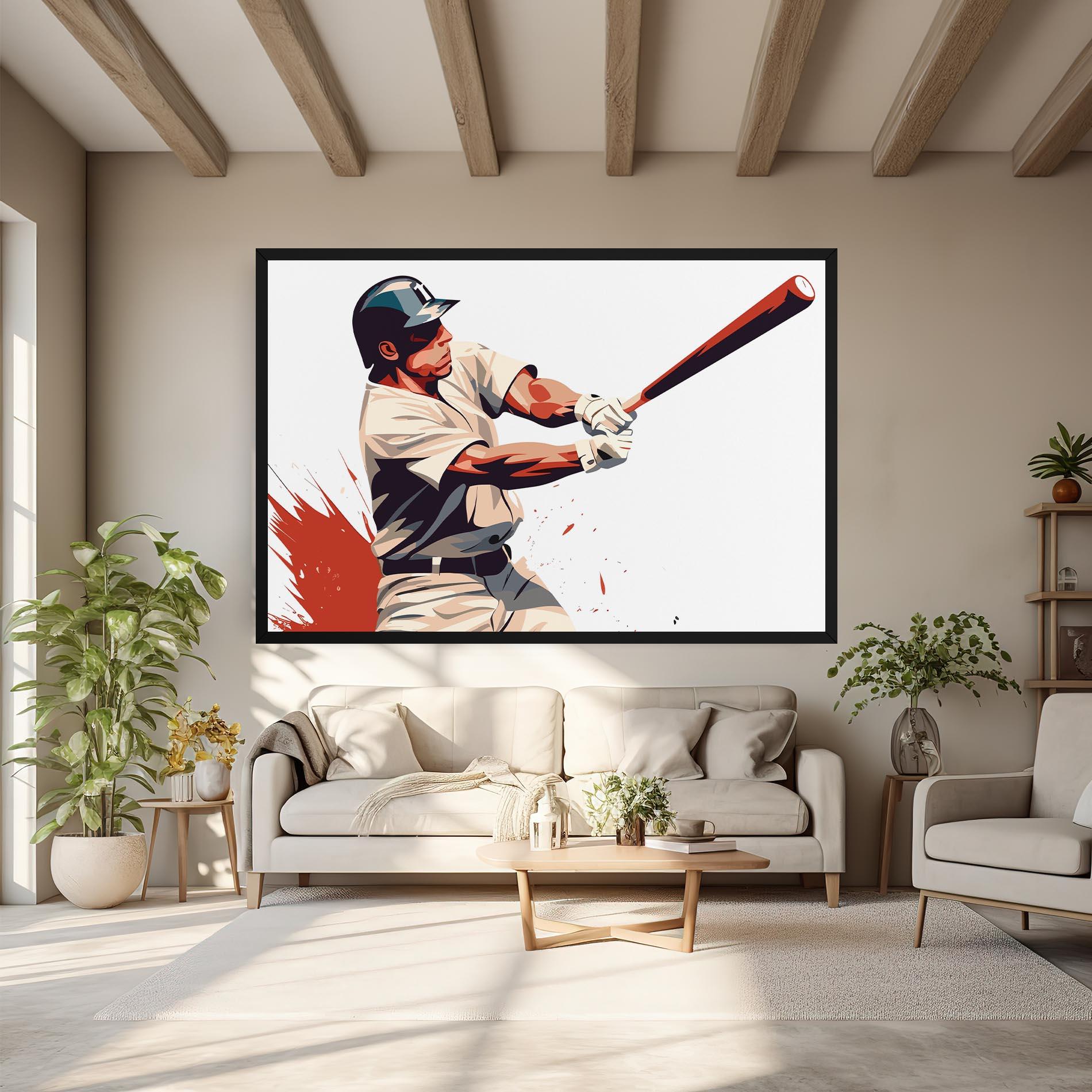 Tablou Canvas Baseball Red Art mockup 6