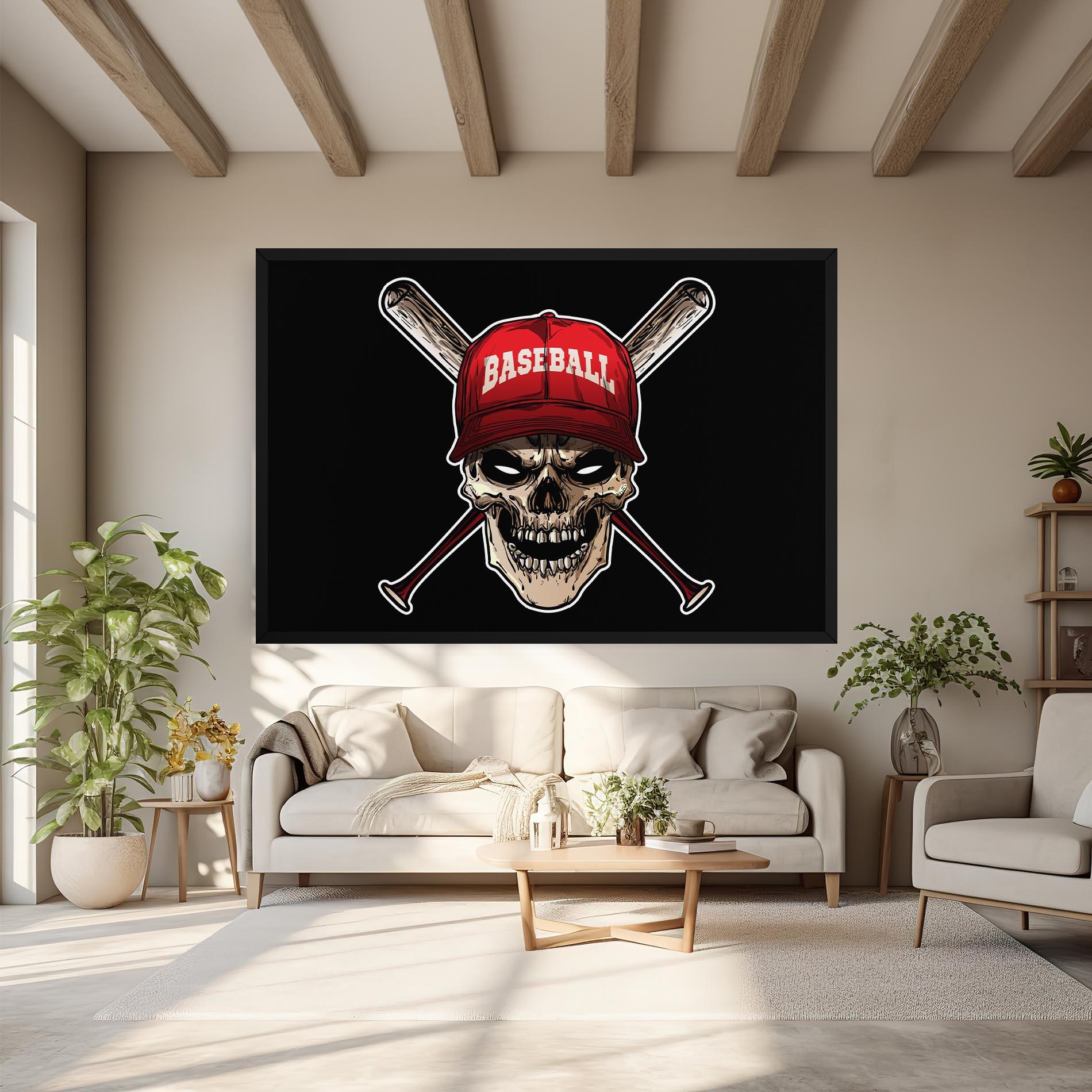 Tablou Canvas Baseball Skull mockup 6