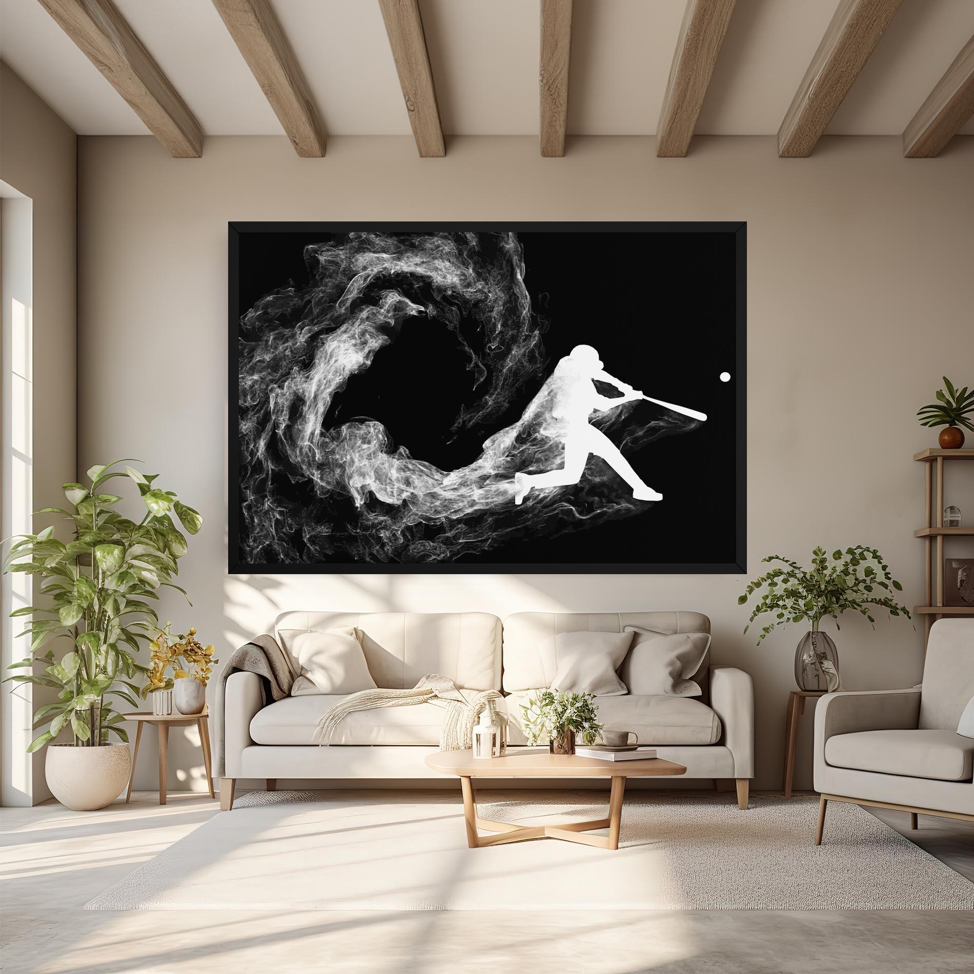 Tablou Canvas Baseball Smoke mockup 6