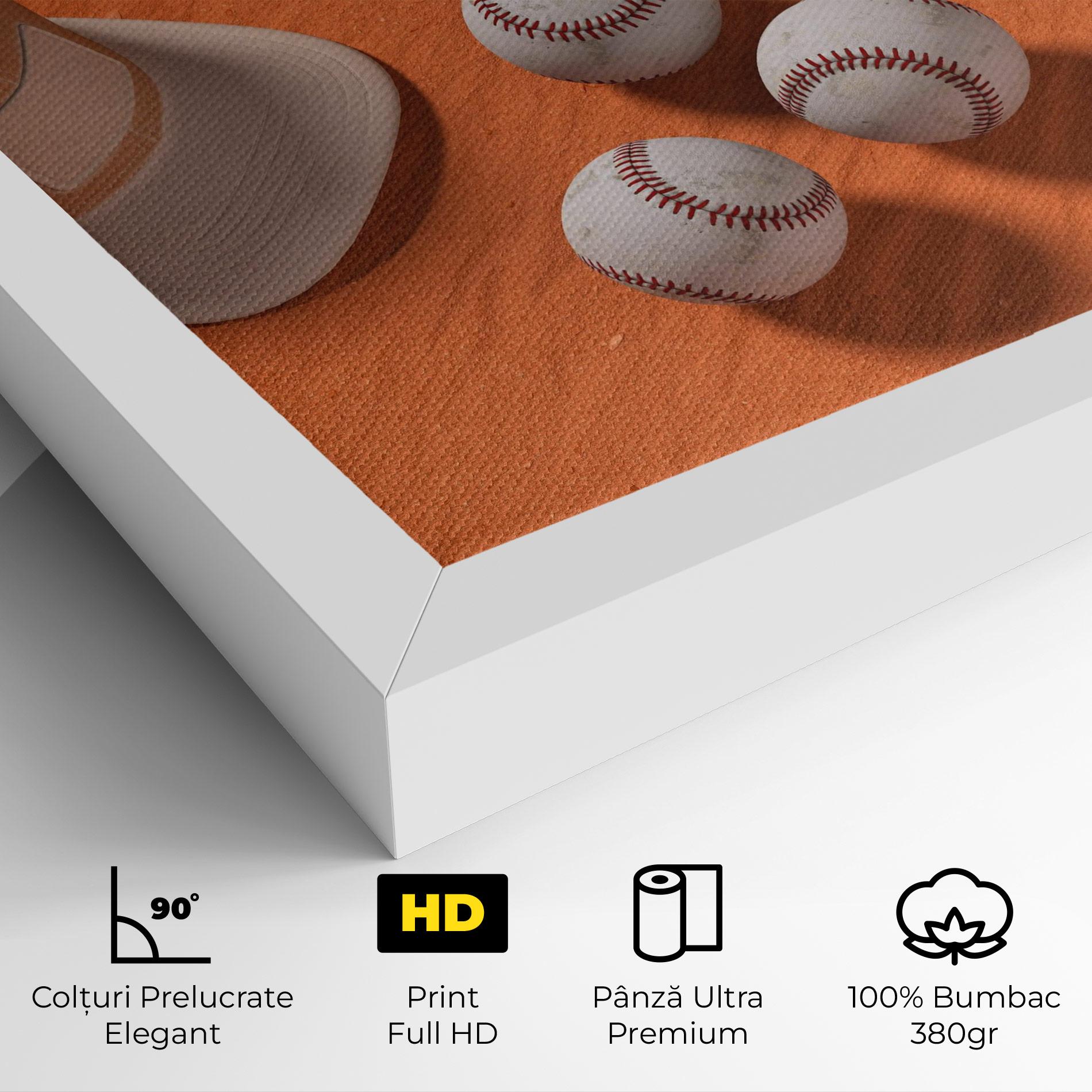 Tablou Canvas Baseball Set On Orange mockup 4