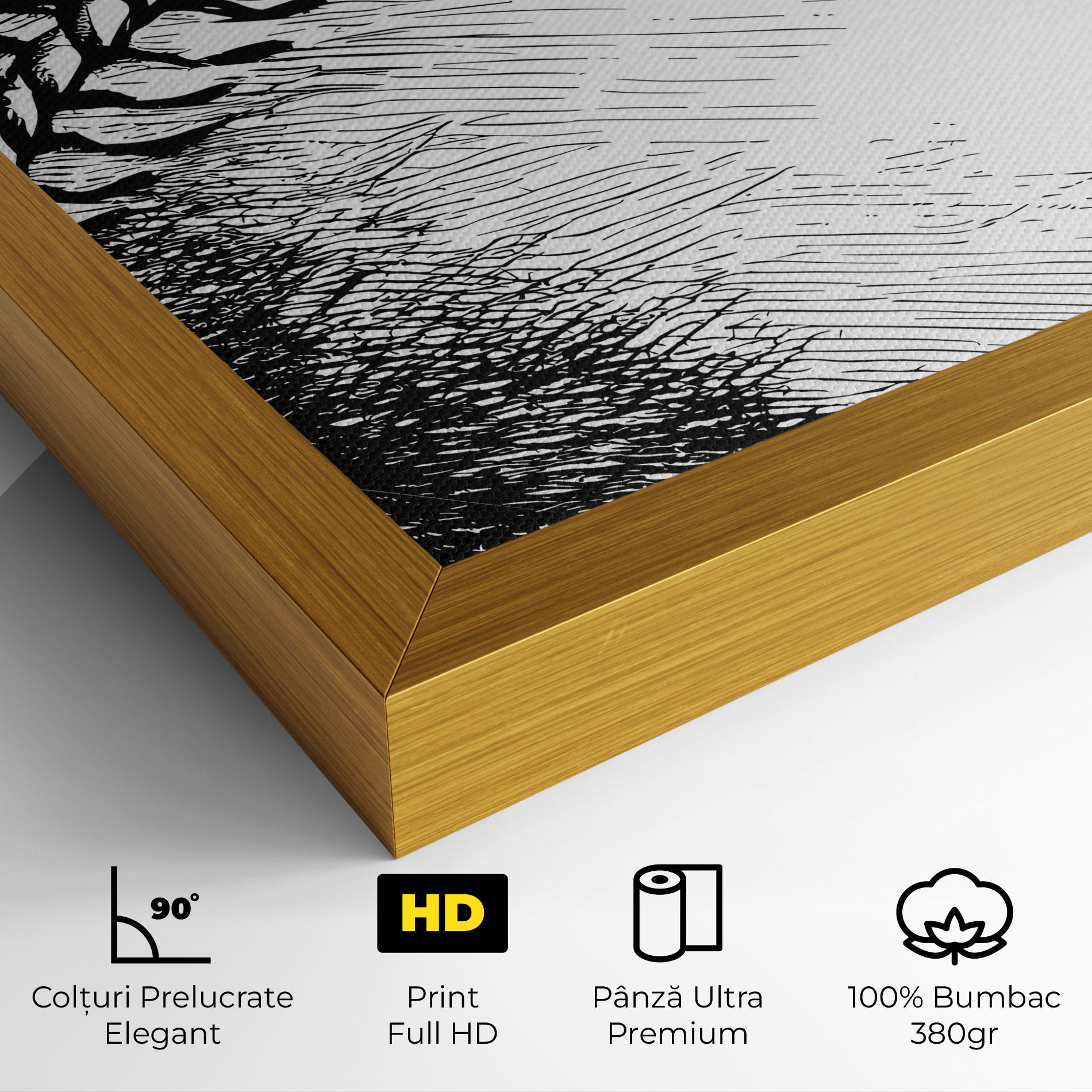 Tablou Canvas Baseball Black Line mockup 4