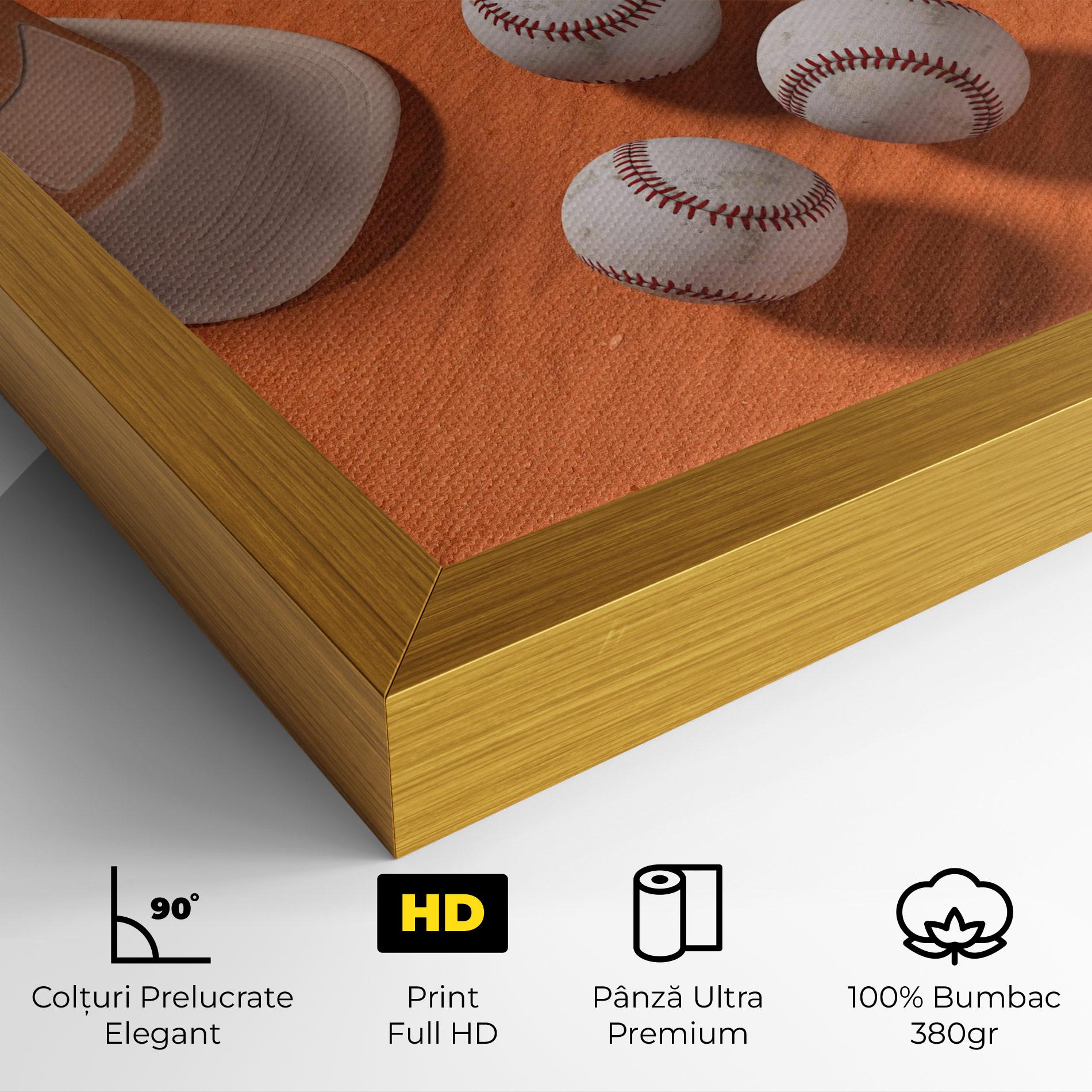 Tablou Canvas Baseball Set On Orange mockup 4