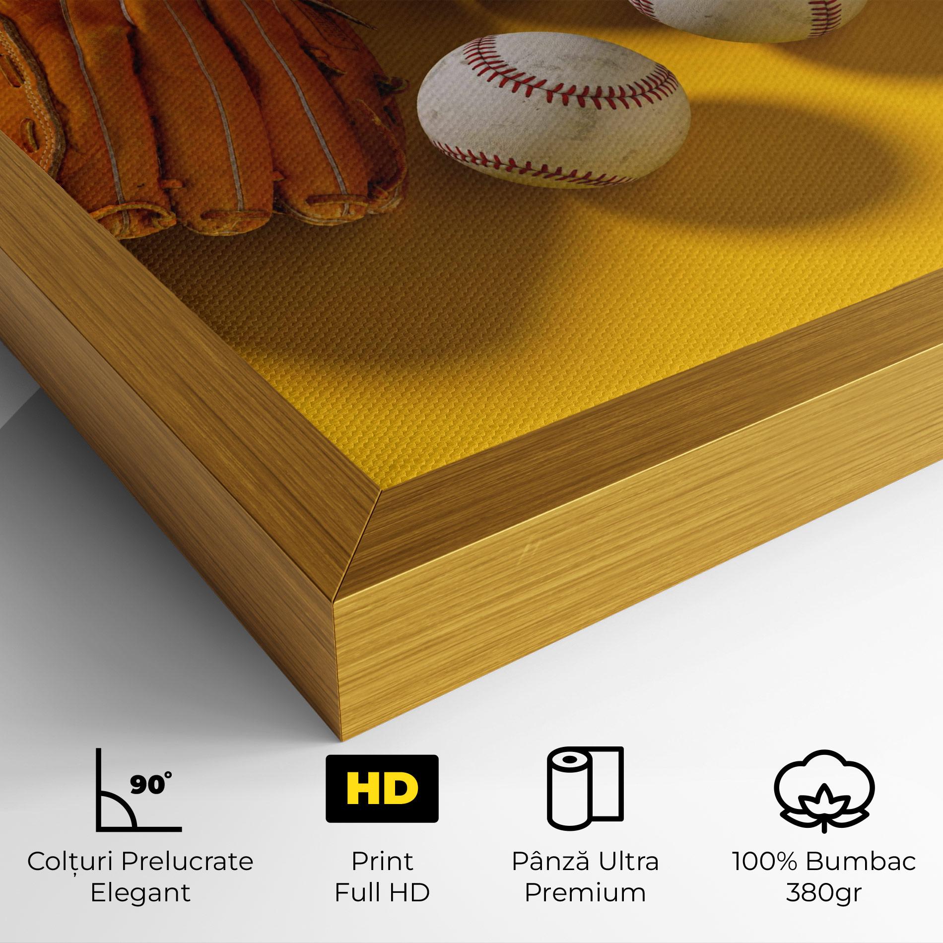 Tablou Canvas Baseball Set On Yellow mockup 4