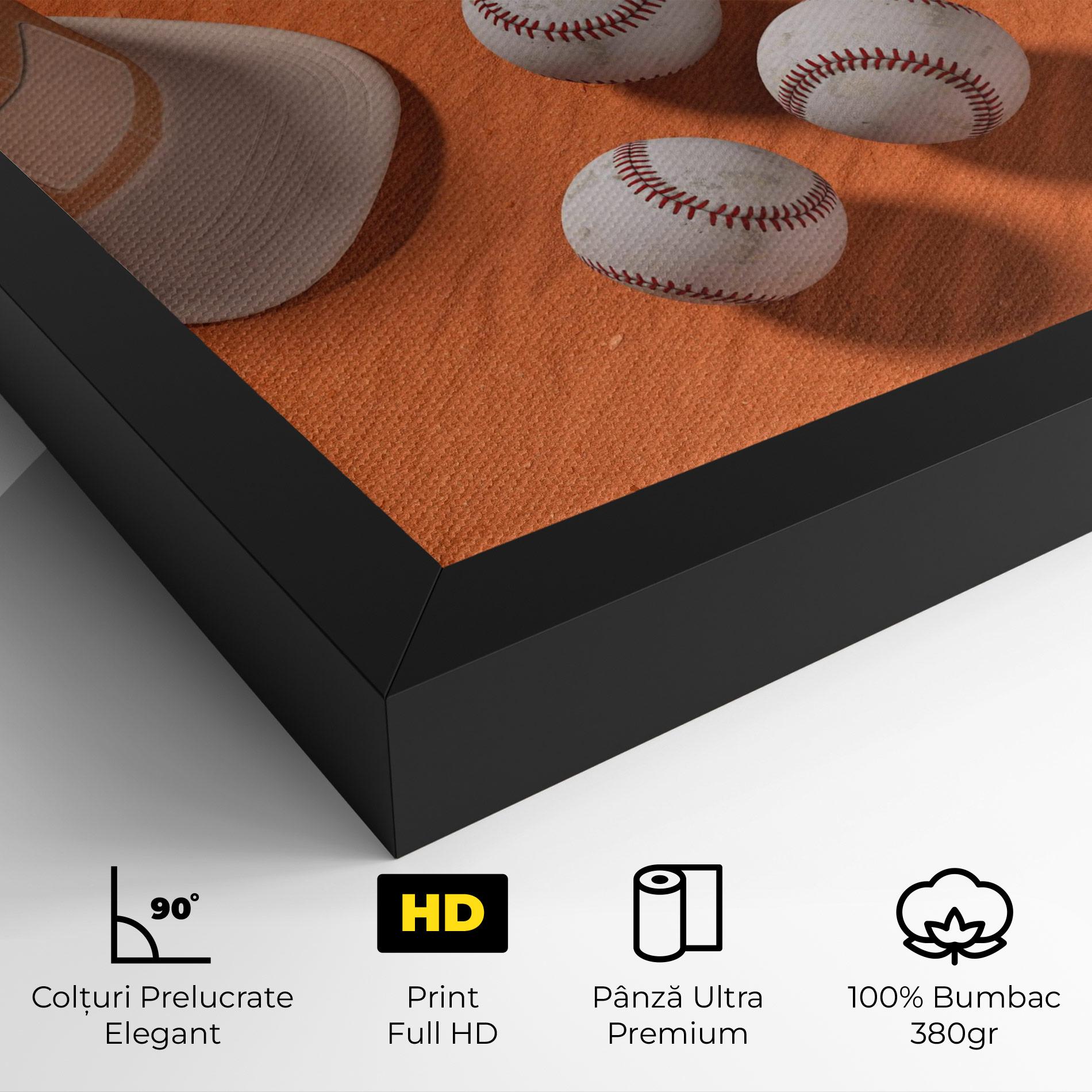 Tablou Canvas Baseball Set On Orange mockup 4