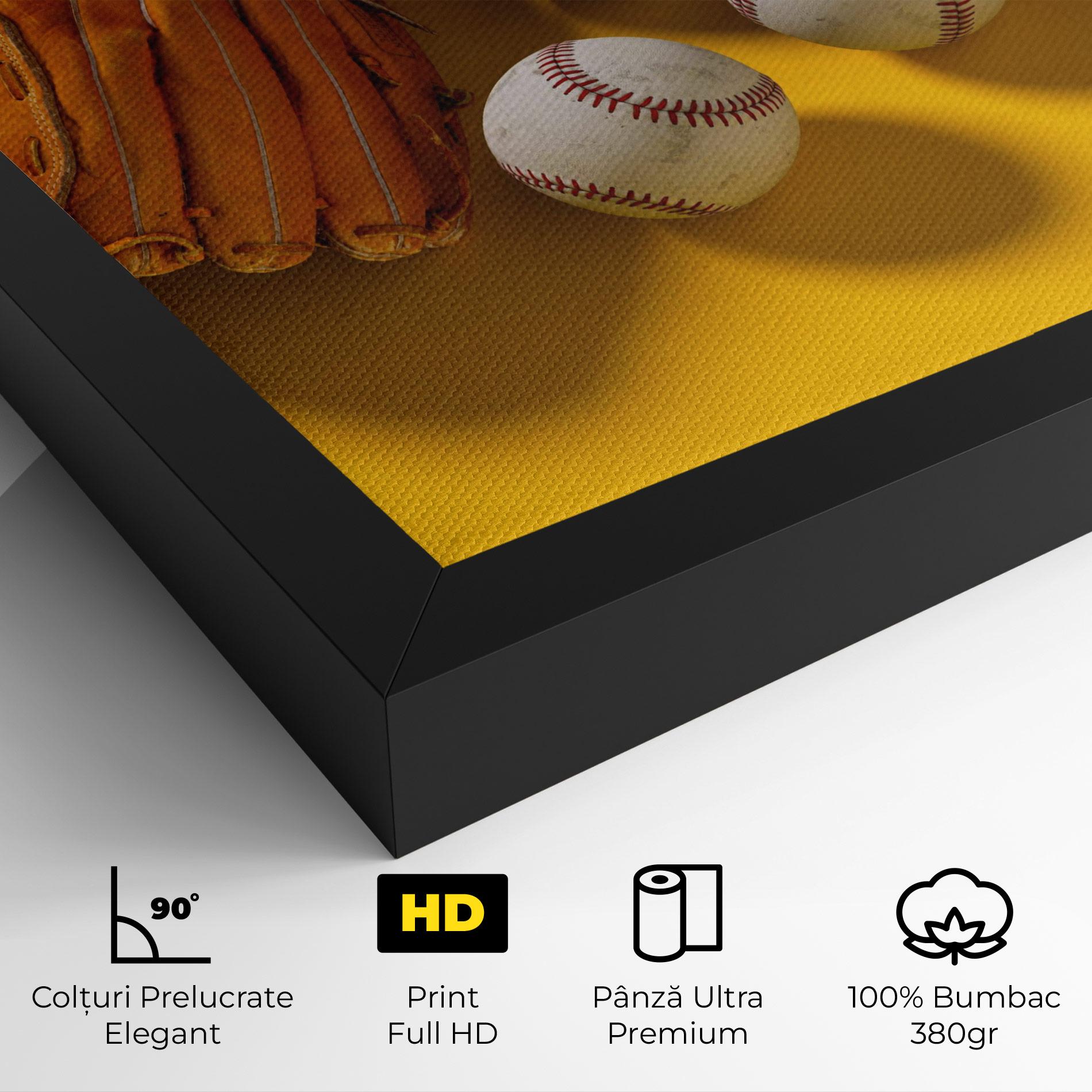 Tablou Canvas Baseball Set On Yellow mockup 4