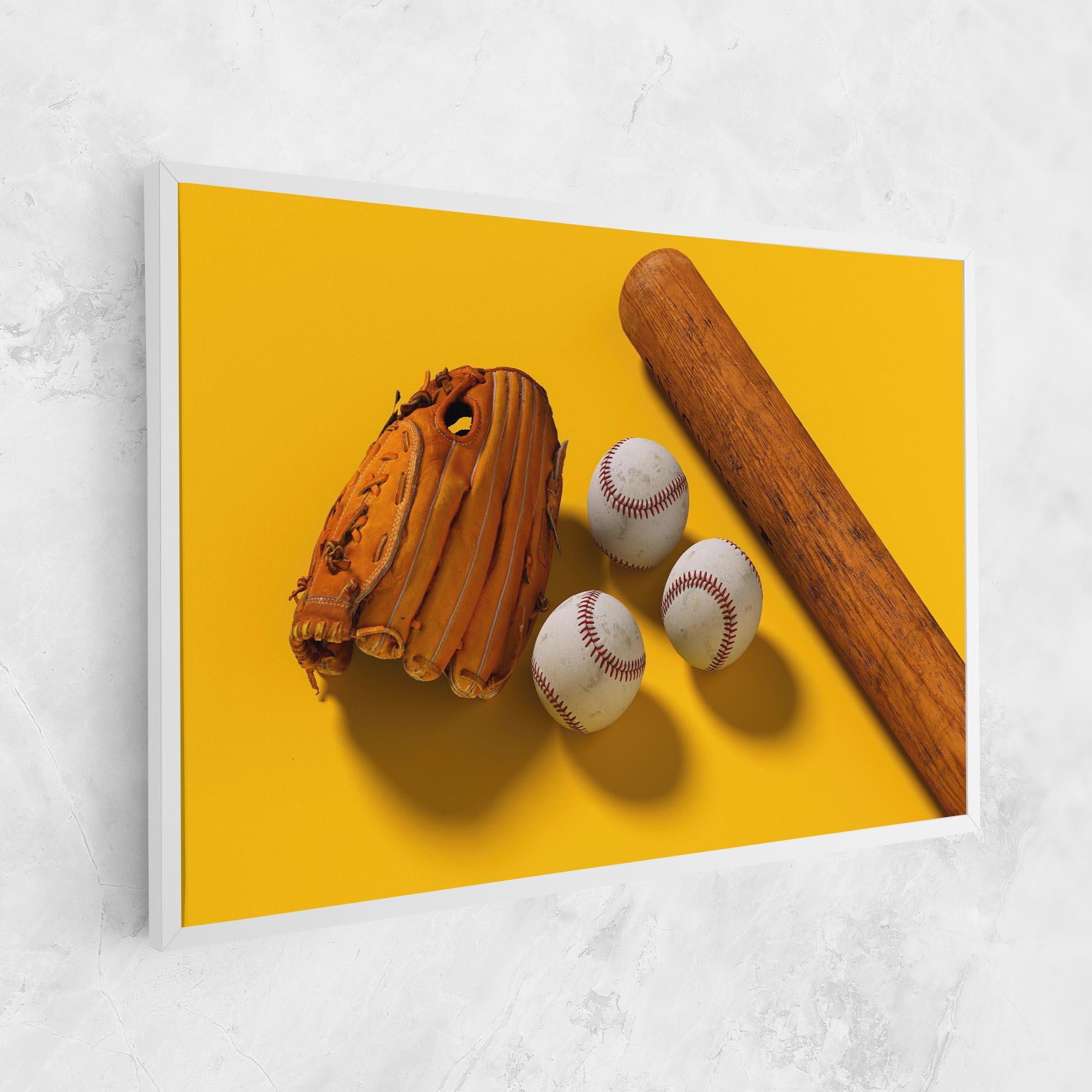 Tablou Canvas Baseball Set On Yellow mockup 1