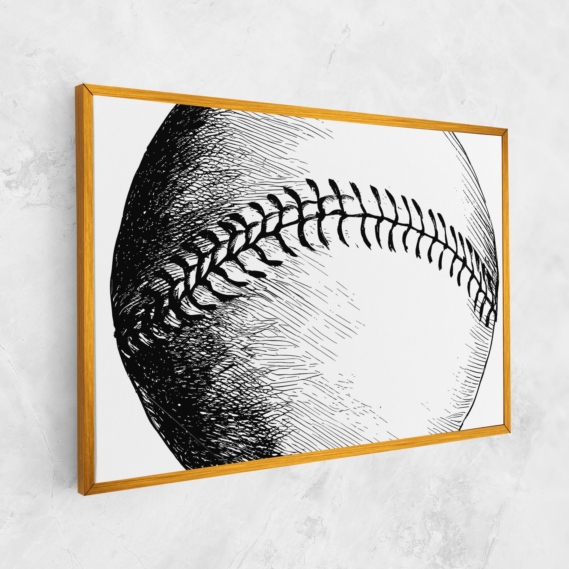 Tablou Canvas Baseball Black Line mockup 1