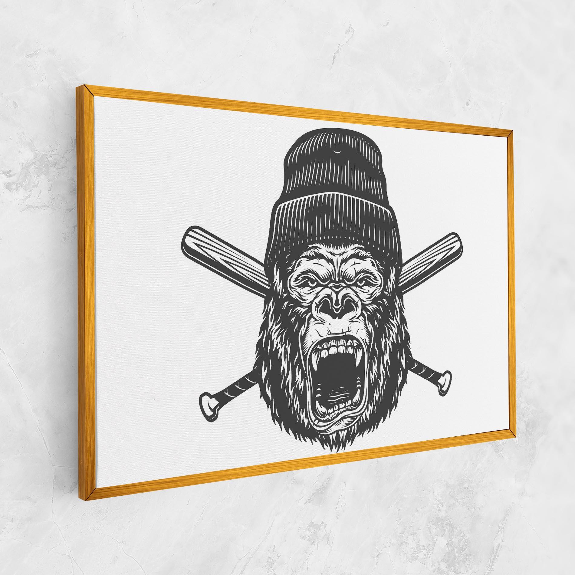 Tablou Canvas Baseball Gorilla mockup 1