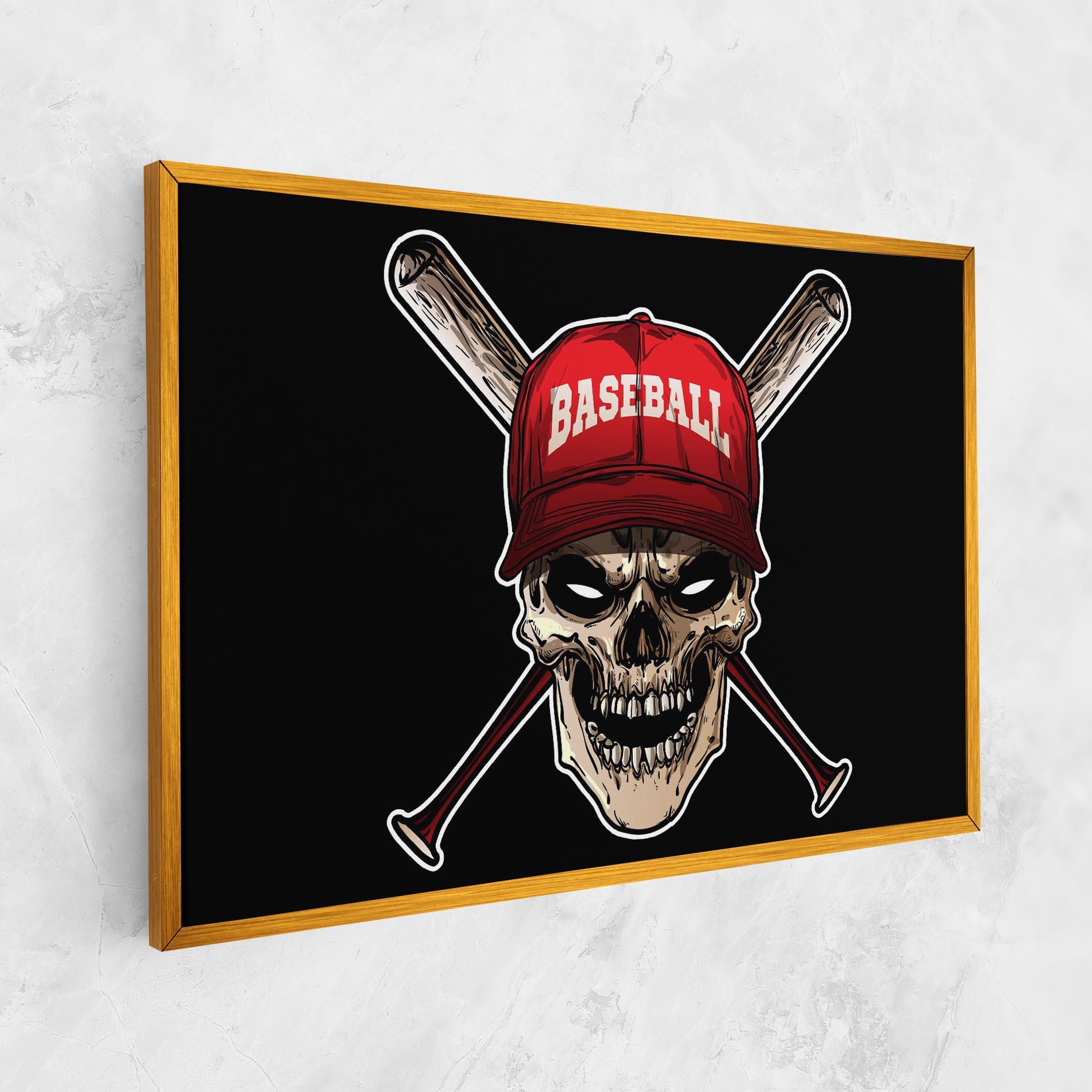 Tablou Canvas Baseball Skull mockup 1