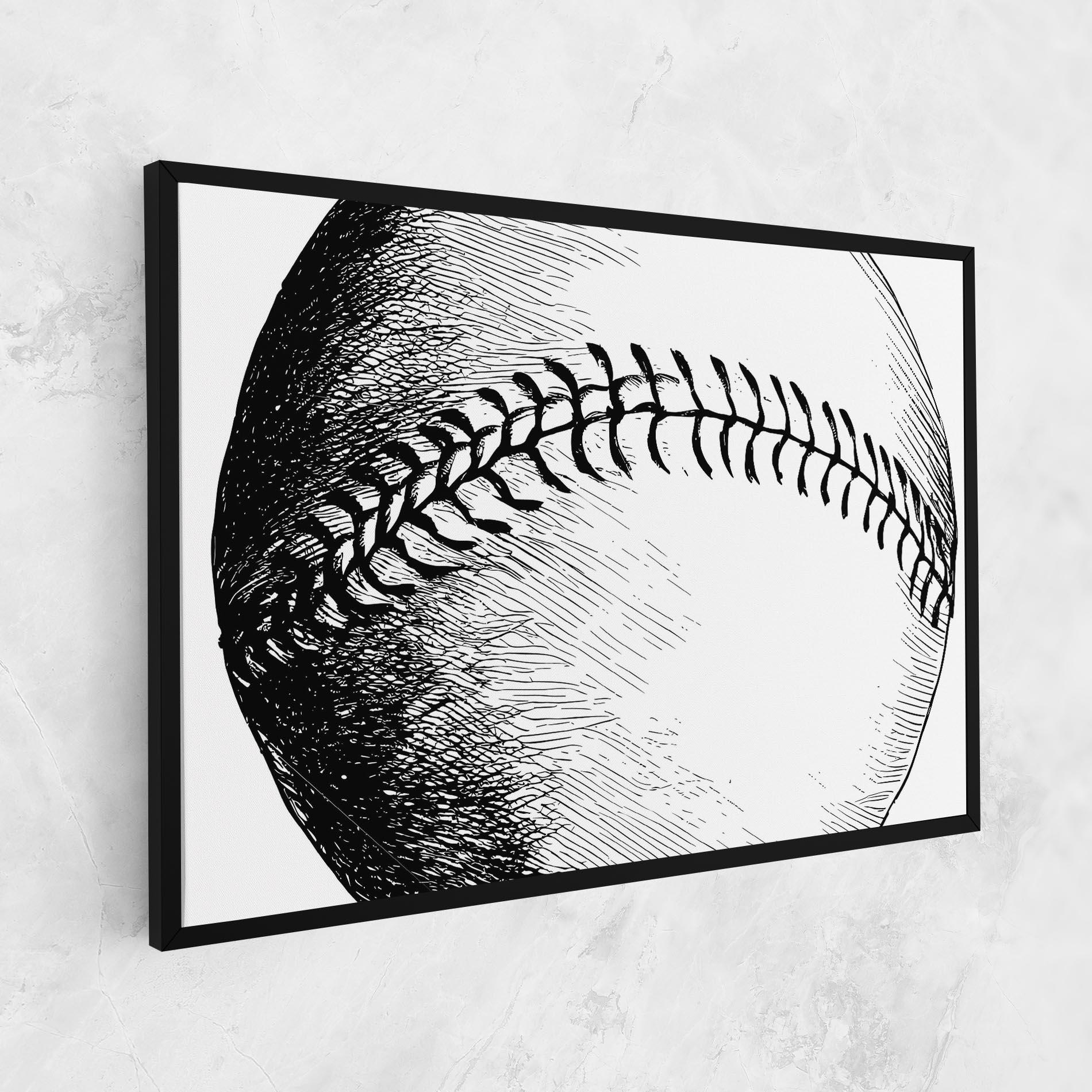 Tablou Canvas Baseball Black Line mockup 1