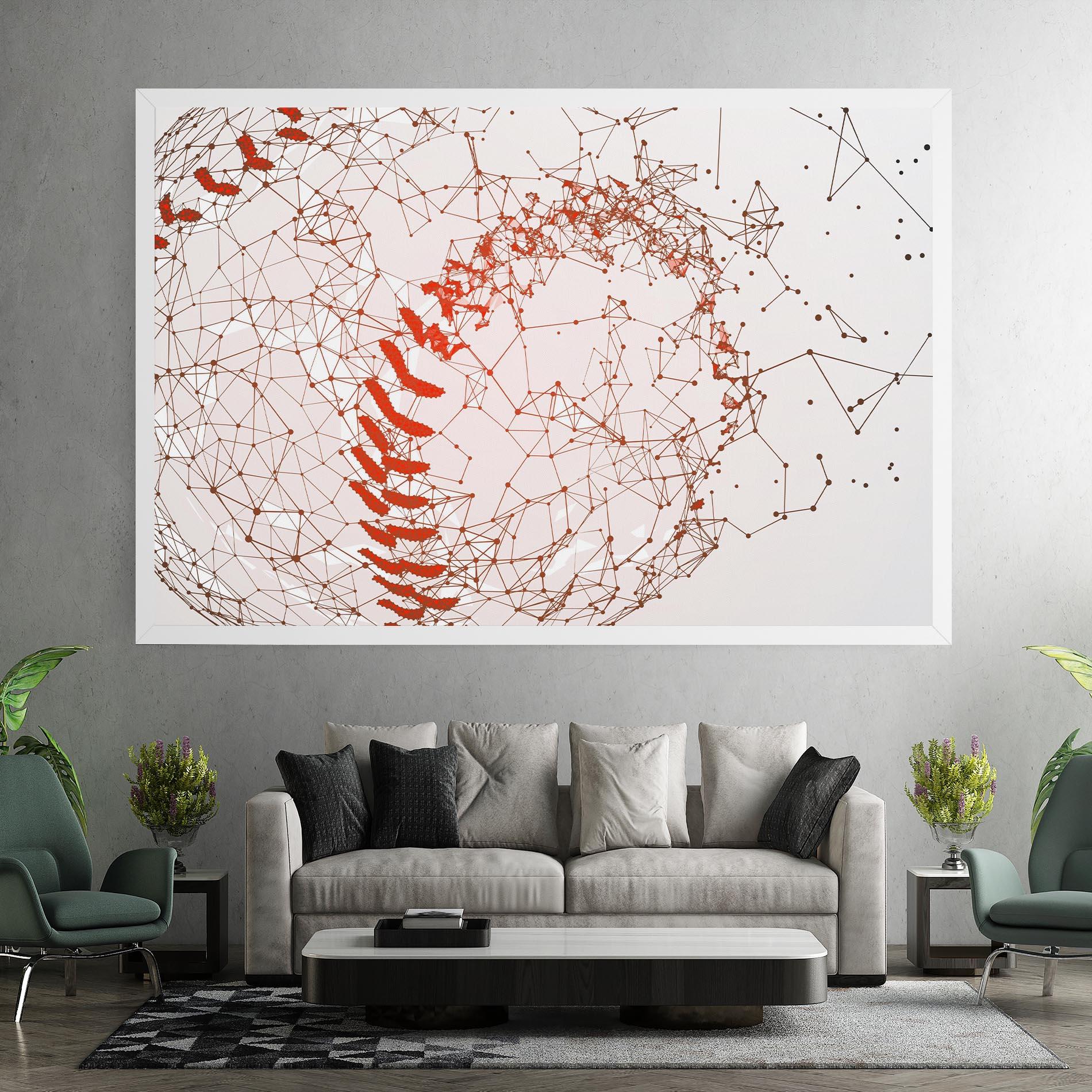 Tablou Canvas Baseball Line Art mockup 7