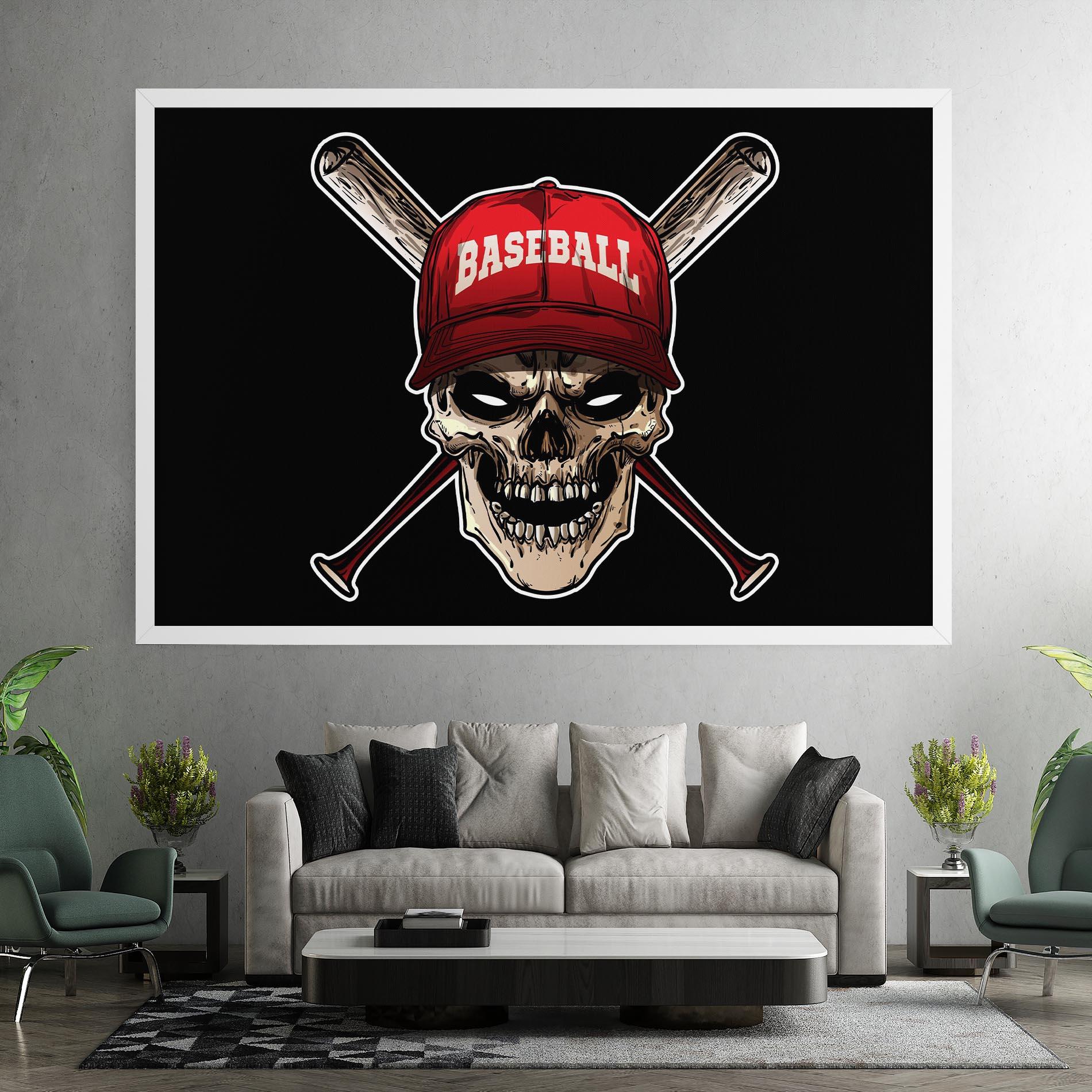 Tablou Canvas Baseball Skull mockup 7