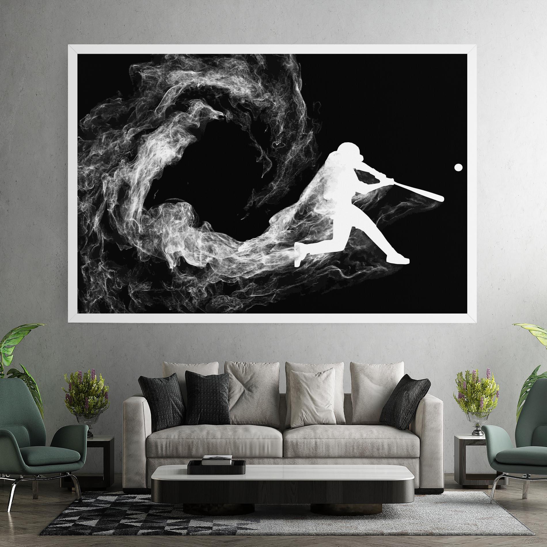 Tablou Canvas Baseball Smoke mockup 7